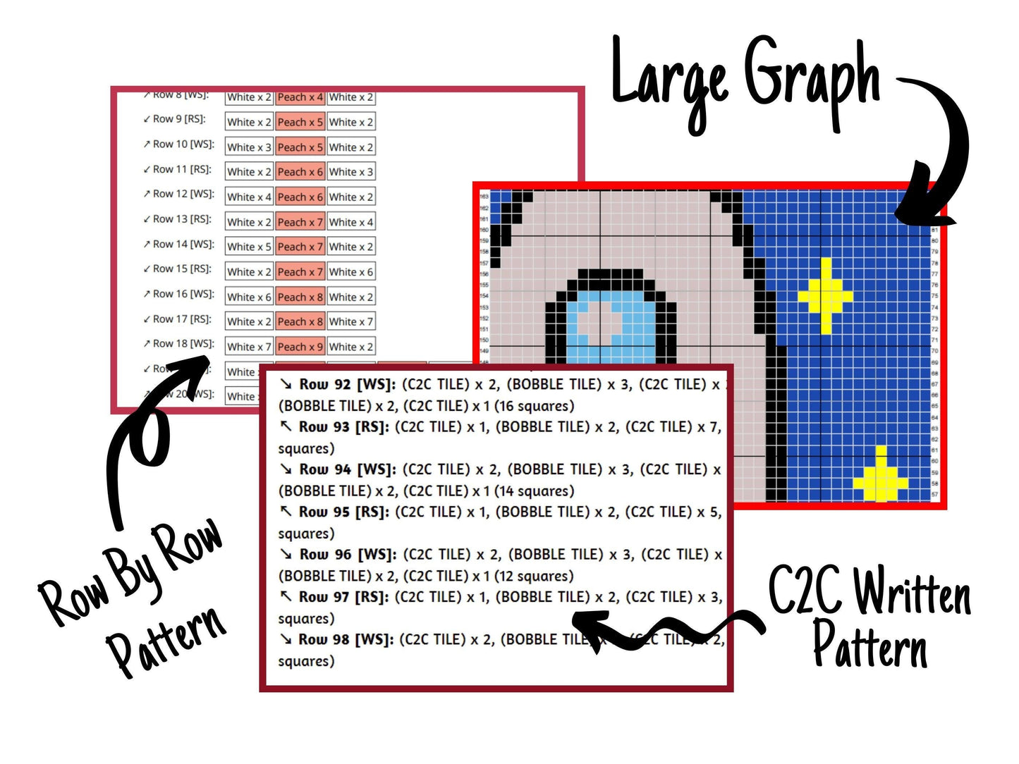 Space Rocket Graph & Pattern C2C Tapestry Crochet - Space Rocket Blanket Graphgan Gift For Baby Boys Crochet Blanket C2C - Baby Shower Gifts