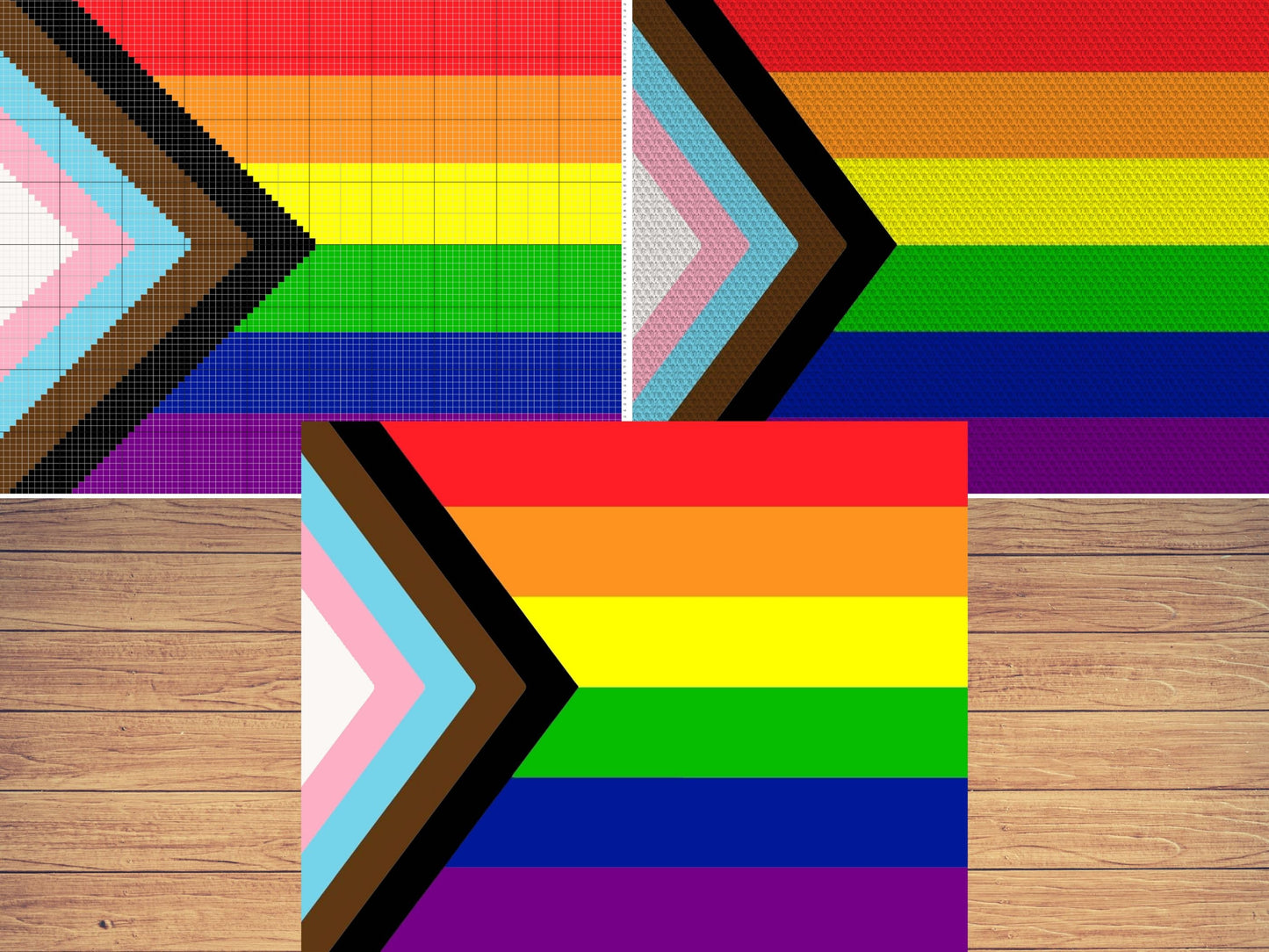 LGBTQ+ Pride Flag Graph + Written Pattern For C2C & Tapestry Crochet - LGBT C2C Crochet Pattern - Pride Month Crochet Blankets LGBT Patterns