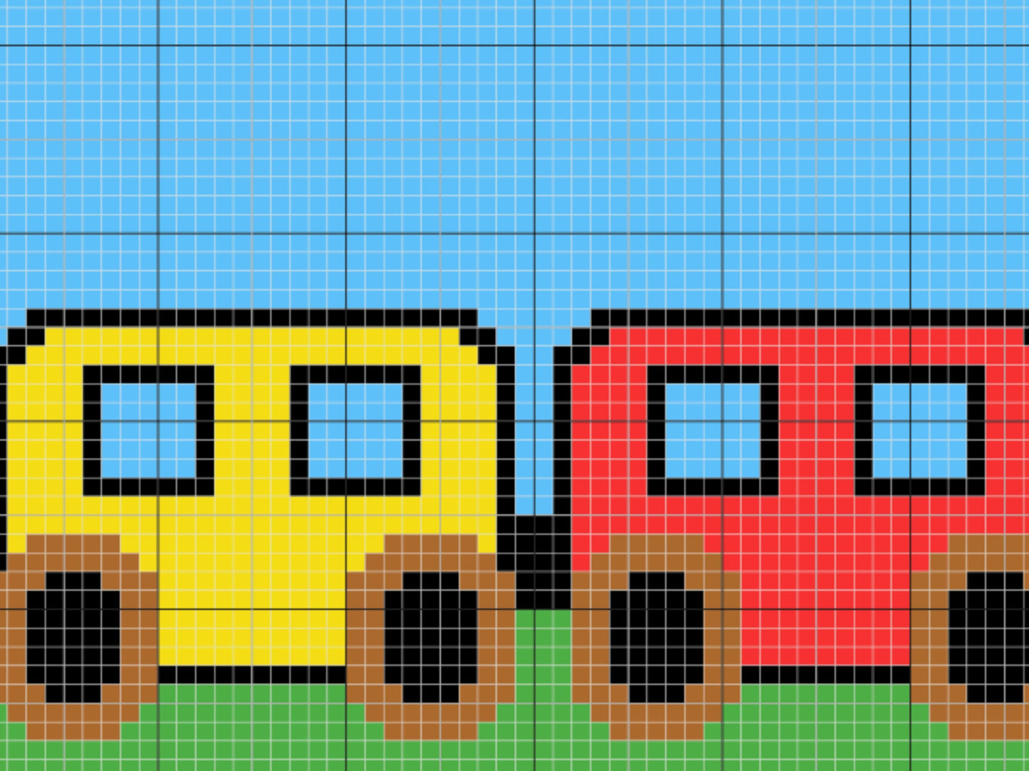 Choo Choo Train Graph & Pattern C2C Tapestry Crochet - Train Blanket Graphgan Crochet Blankets C2C - C2C Train Afghans For Baby Shower Gifts