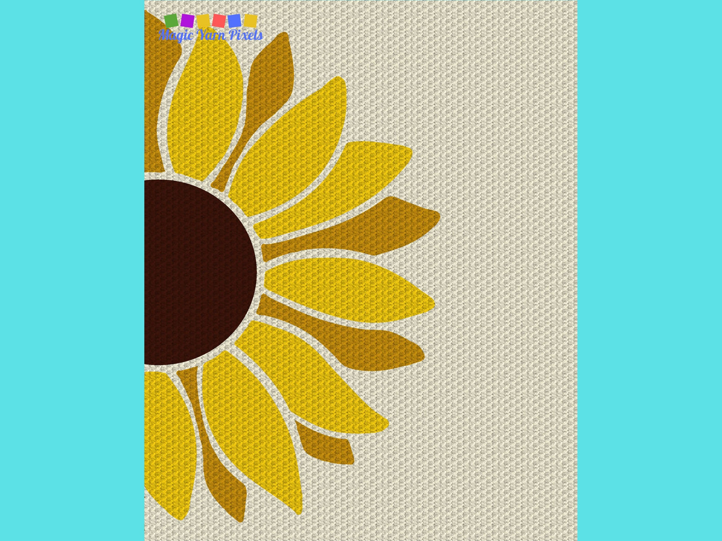 Sunflower Graph and Pattern C2C & Tapestry Crochet - Sunflower Summer Graphgan - Crochet Sunflower Blanket - Flower C2C Pattern Blanket Gift