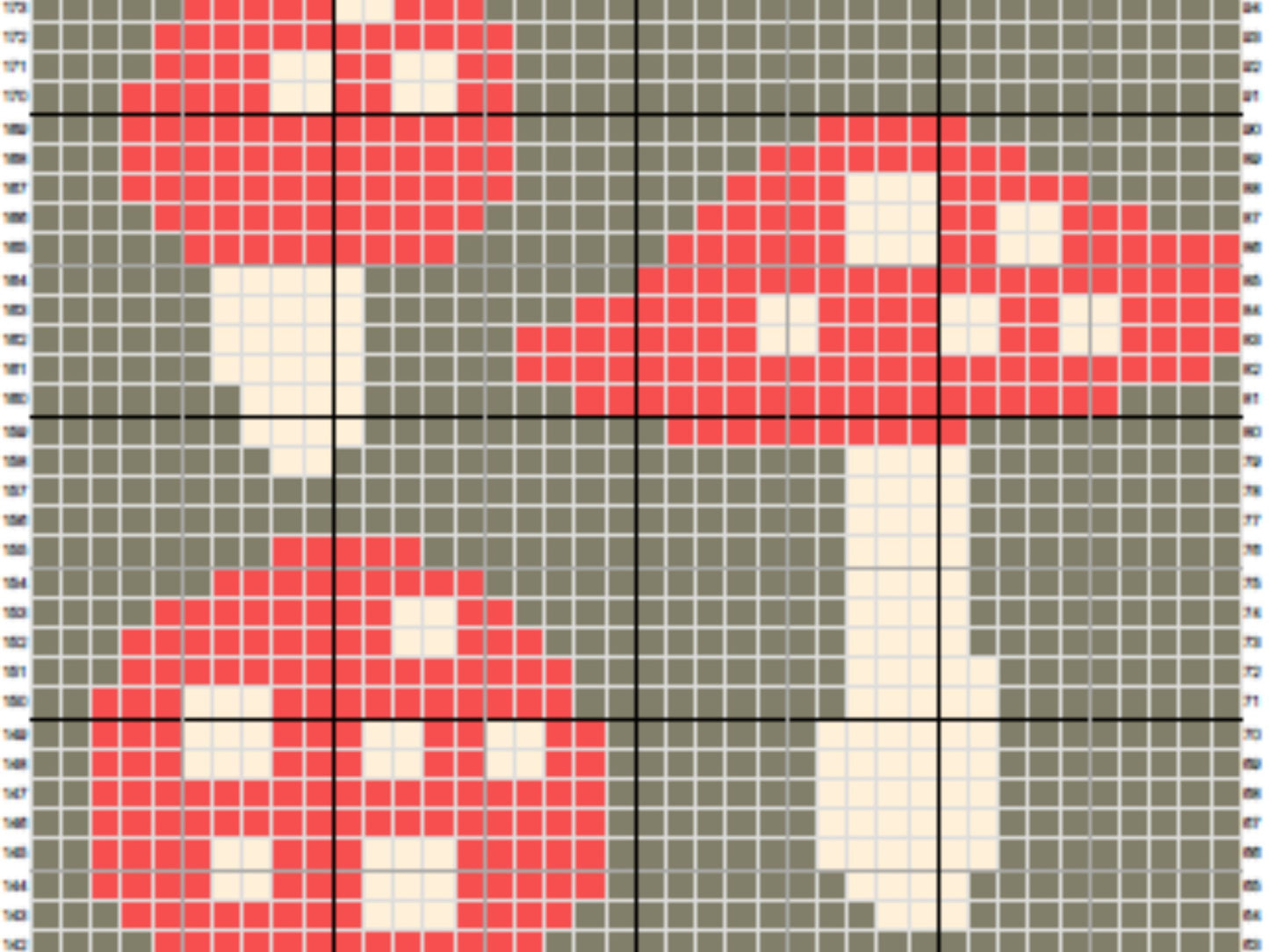 Forest Mushroom Graph & Pattern C2C + Tapestry Crochet - Mushroom C2C Graphgans - Mushroom Crochet Blanket Patterns C2C - C2C Graph Mushroom