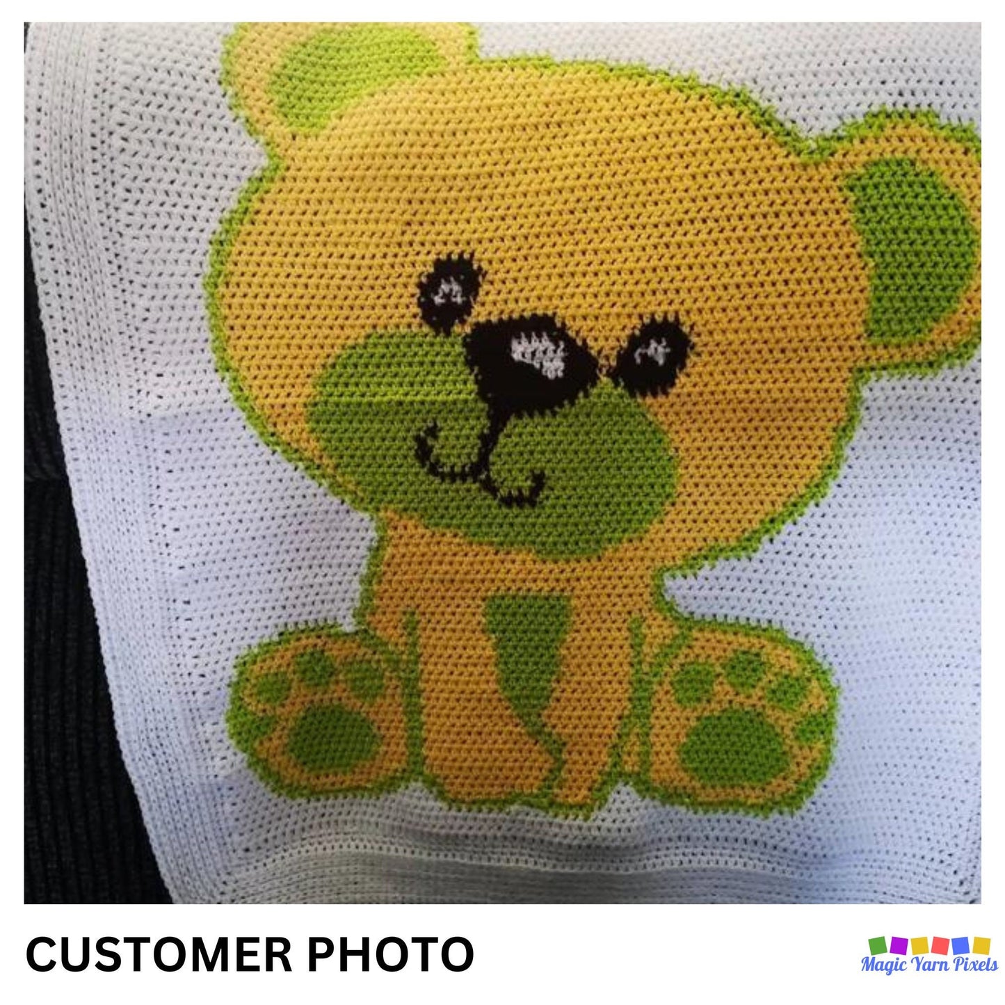 Cute Teddy Bear Graph + Written Pattern For C2C & Tapestry Crochet - C2C Bear Graphghan - Animal Crochet Blanket -Crochet Afghan Baby Shower