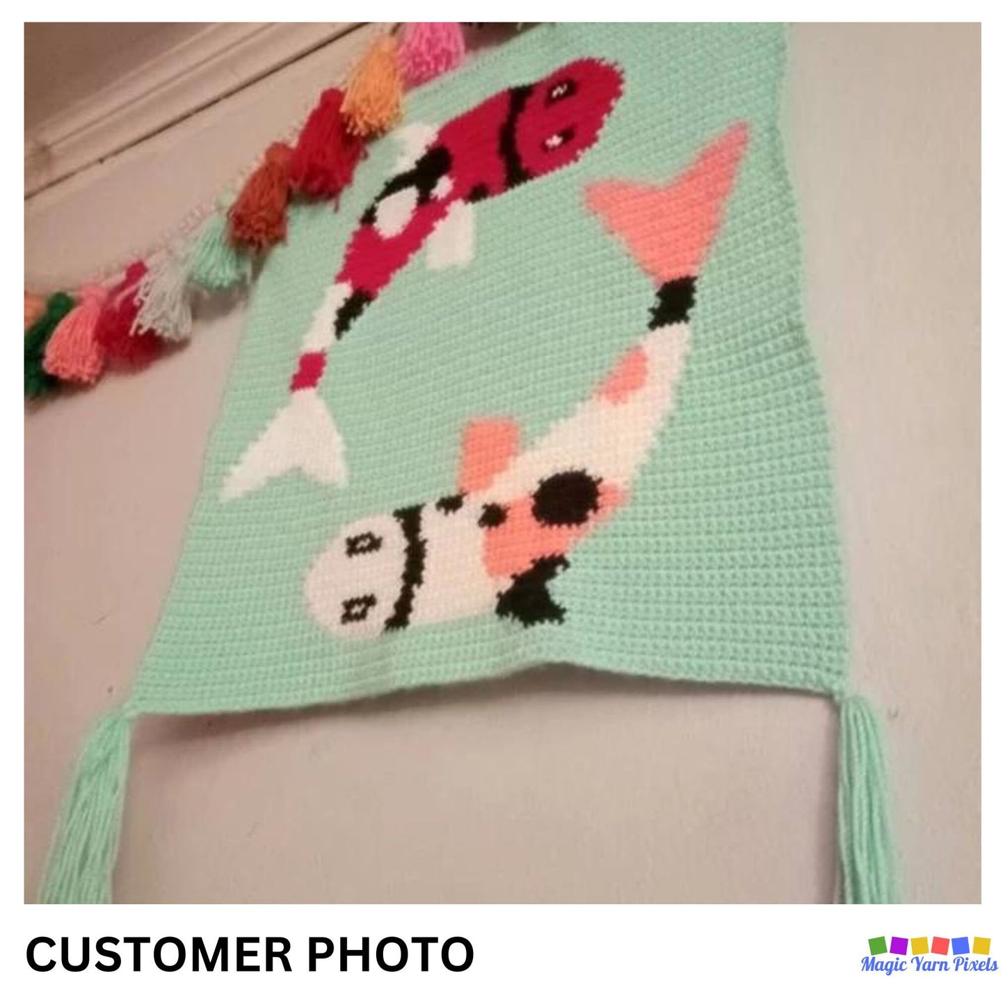 Chinese Koi Fish In Pond Graph and Pattern C2C & Tapestry Crochet - Fish C2C Graphgan - Koi Fish Crochet Blanket - C2C Koi Blanket Gift Baby