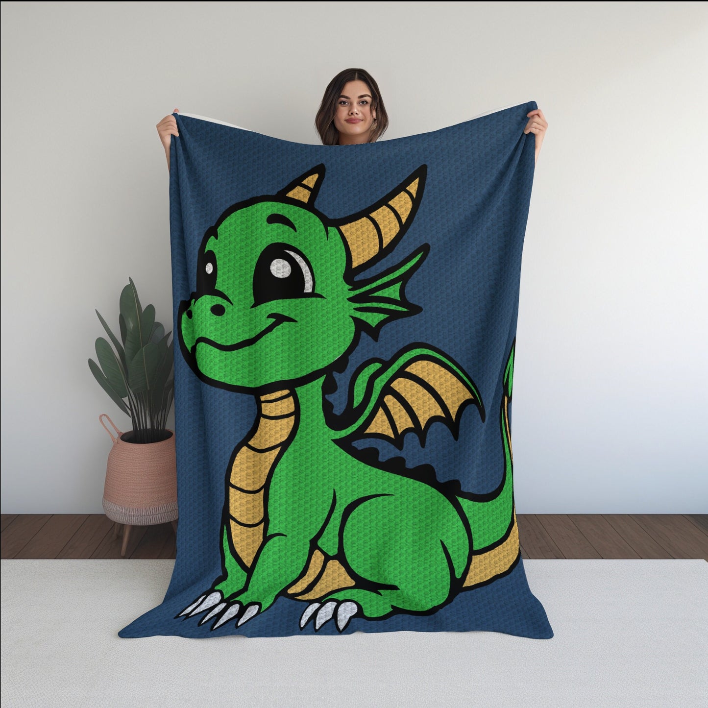 Cute Baby Dragon Graph + Written Pattern For C2C & Tapestry Crochet - C2C Dragon Graph - Crochet Dragon Blanket - Crochet Baby Dragon Afghan