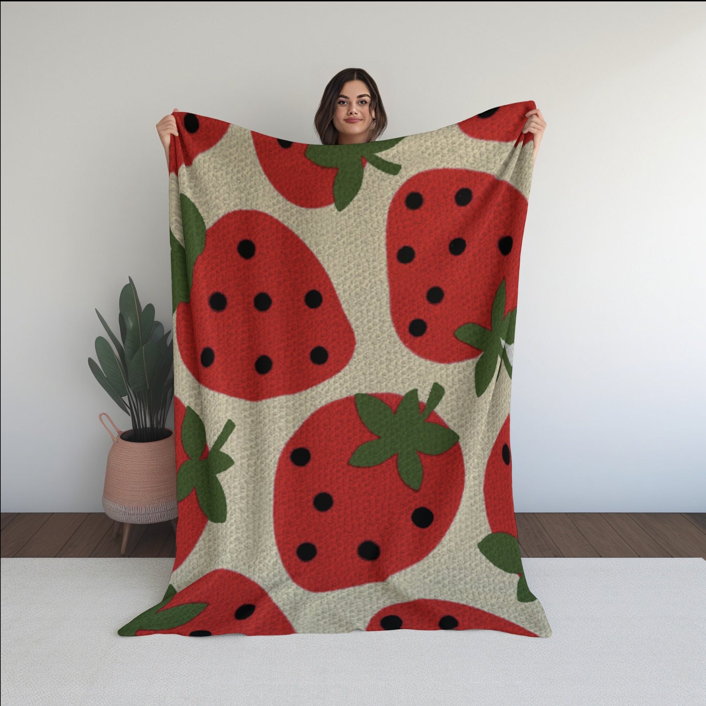 Summer Strawberry Print Graph and Pattern for C2C & Tapestry Crochet | C2C Crochet Strawberry Print C2C Strawberry Afghan Strawberry Blanket