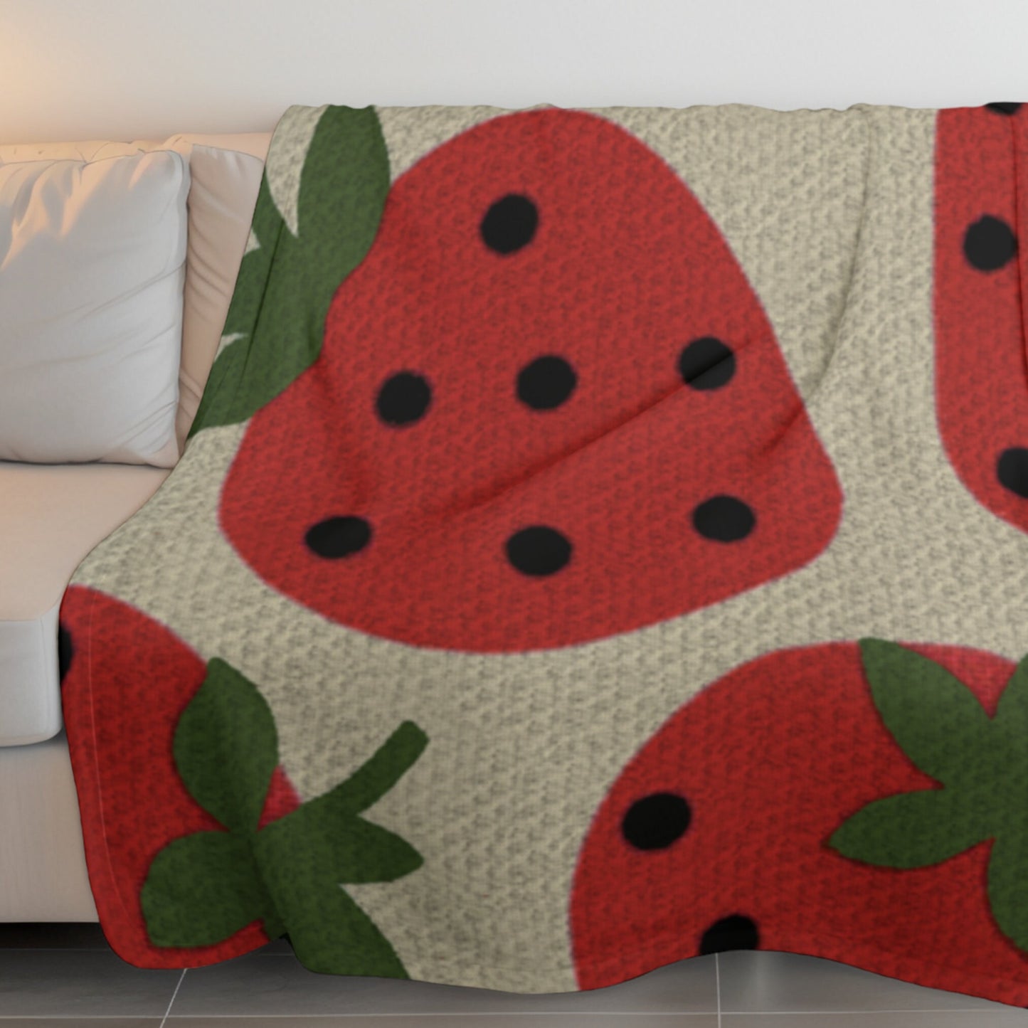 Summer Strawberry Print Graph and Pattern for C2C & Tapestry Crochet | C2C Crochet Strawberry Print C2C Strawberry Afghan Strawberry Blanket