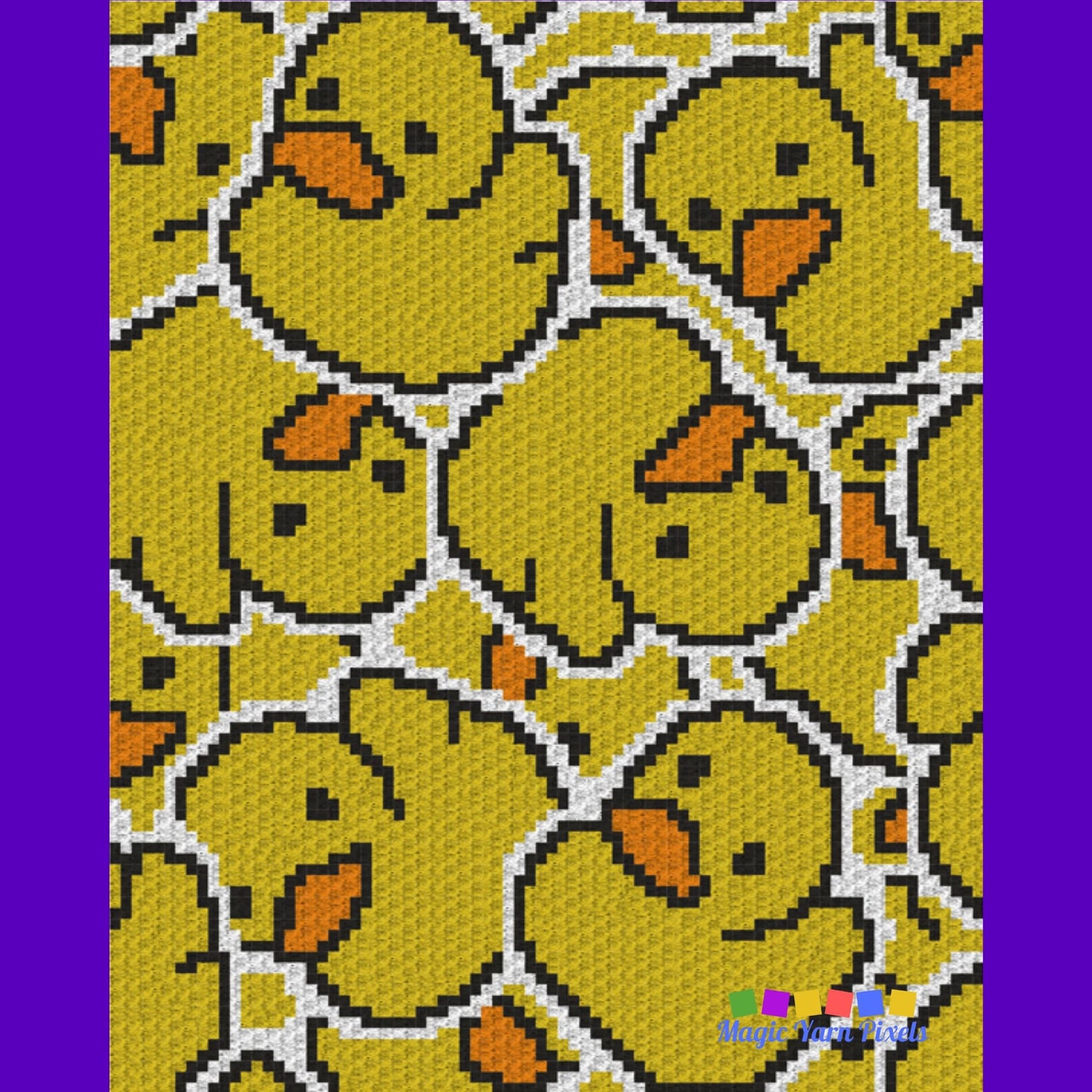 Bathtime Rubber Ducks Crochet Afghan With C2C & Tapestry Written Pattern | Crochet C2C Duck Blanket, Baby Gift Crochet Blanket C2C Ducklings