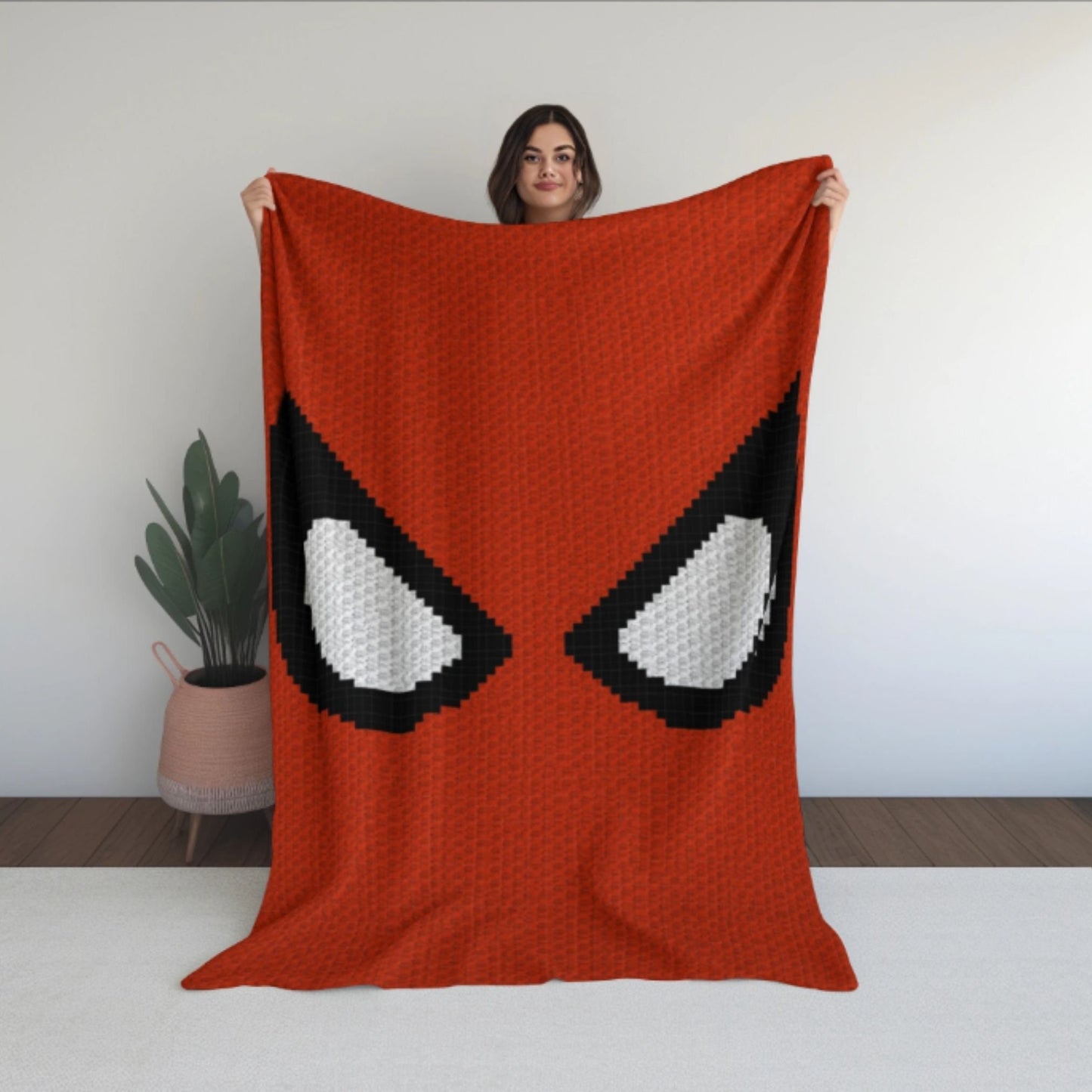 Superhero Mask Graph + Written Pattern For C2C & Tapestry Crochet - C2C Graph Superhero Mask - Crochet Hero Blanket Pattern - C2C Superhero