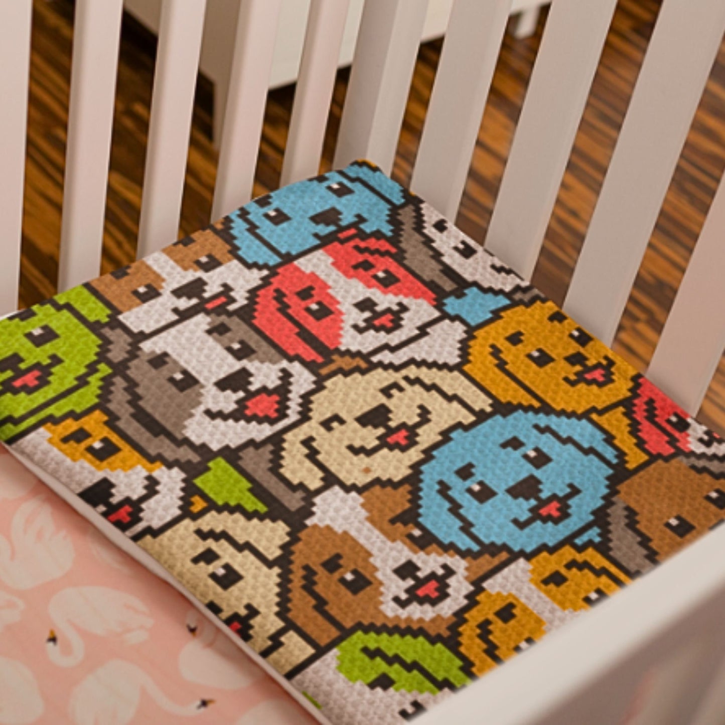 Crowded Dogs Afghan Written Pattern + Chart C2C and Tapestry Crochet | Crowded Puppies Crochet Blanket - C2C Crochet Throw Baby Shower Gift