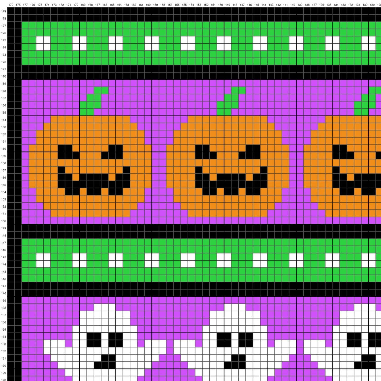 Spooky Halloween Graph and Pattern C2C & Tapestry Crochet | Halloween Graph Pattern C2C Halloween Blanket Pumpkin Afghan Ghost Witch Blanket