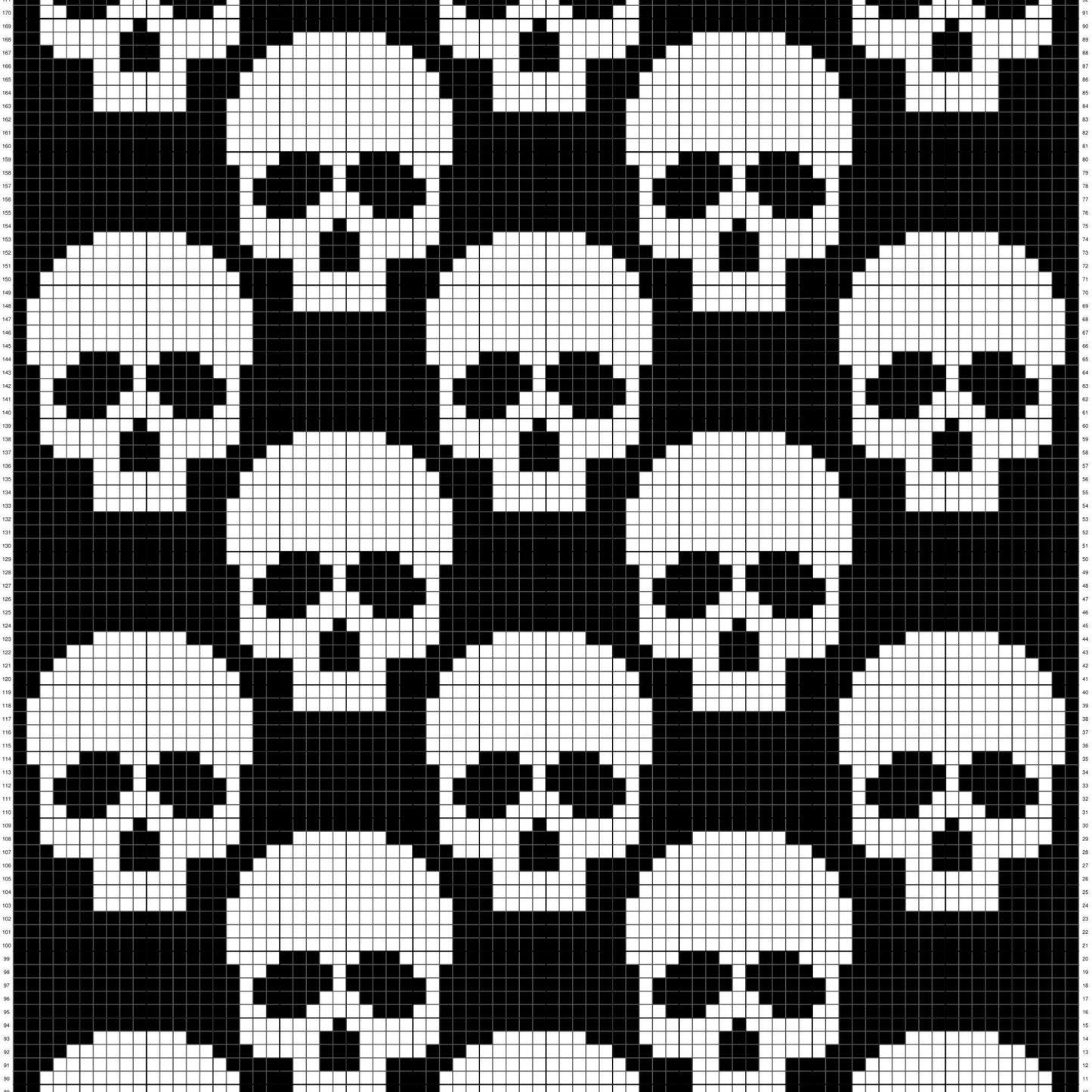 Seamless Halloween Skull Afghan Pattern + Graph for C2C & Tapestry Crochet | C2C Crochet Skull Blanket Spooky Crochet Birthday Gift Present