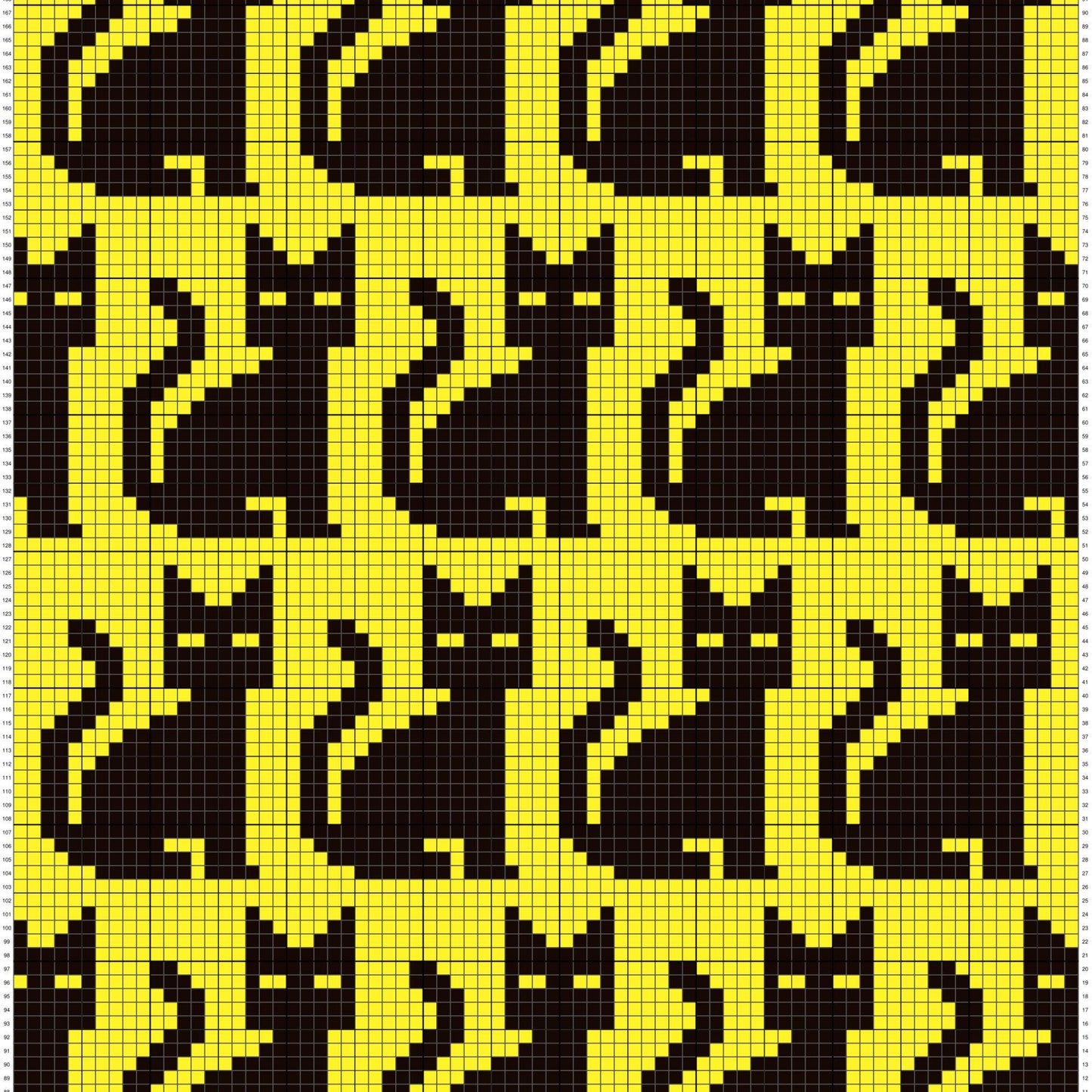 Seamless Halloween Black Cats Graph and Pattern for C2C & Tapestry Crochet | C2C Crochet Halloween Cat Afghan Gift For Cat Owner Cat Blanket