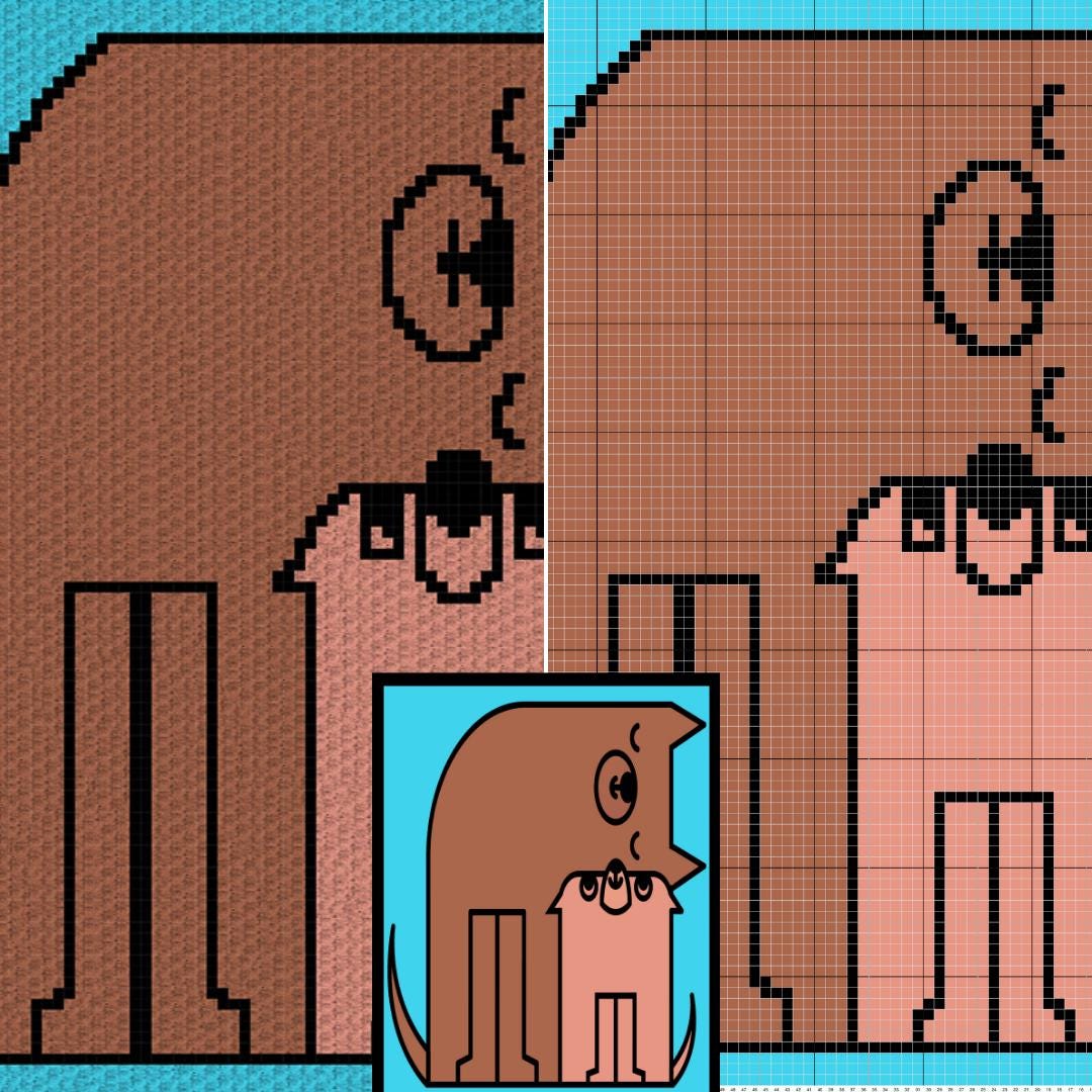 Valentines Dog Love Graph & Pattern C2C and Tapestry Crochet- C2C Dog Graphgan - Dog Puppy Crochet Blanket Dog C2C Blanket Gift Baby Shower