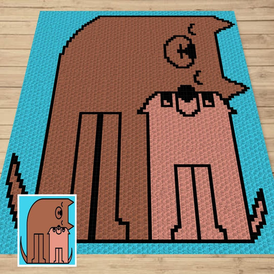 Valentines Dog Love Graph & Pattern C2C and Tapestry Crochet- C2C Dog Graphgan - Dog Puppy Crochet Blanket Dog C2C Blanket Gift Baby Shower