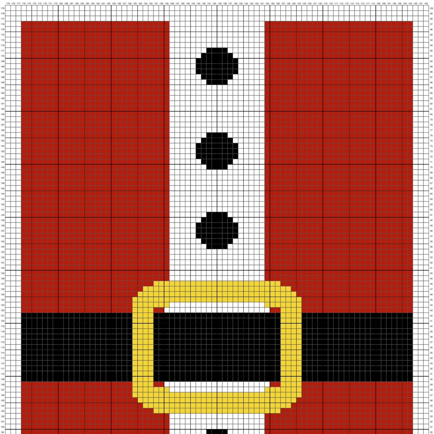 Santa Belt Crochet Graph + Written Pattern C2C & Tapestry Crochet | C2C Santa Blanket Christmas Afghan Baby Shower Gift Nursery Xmas Throw