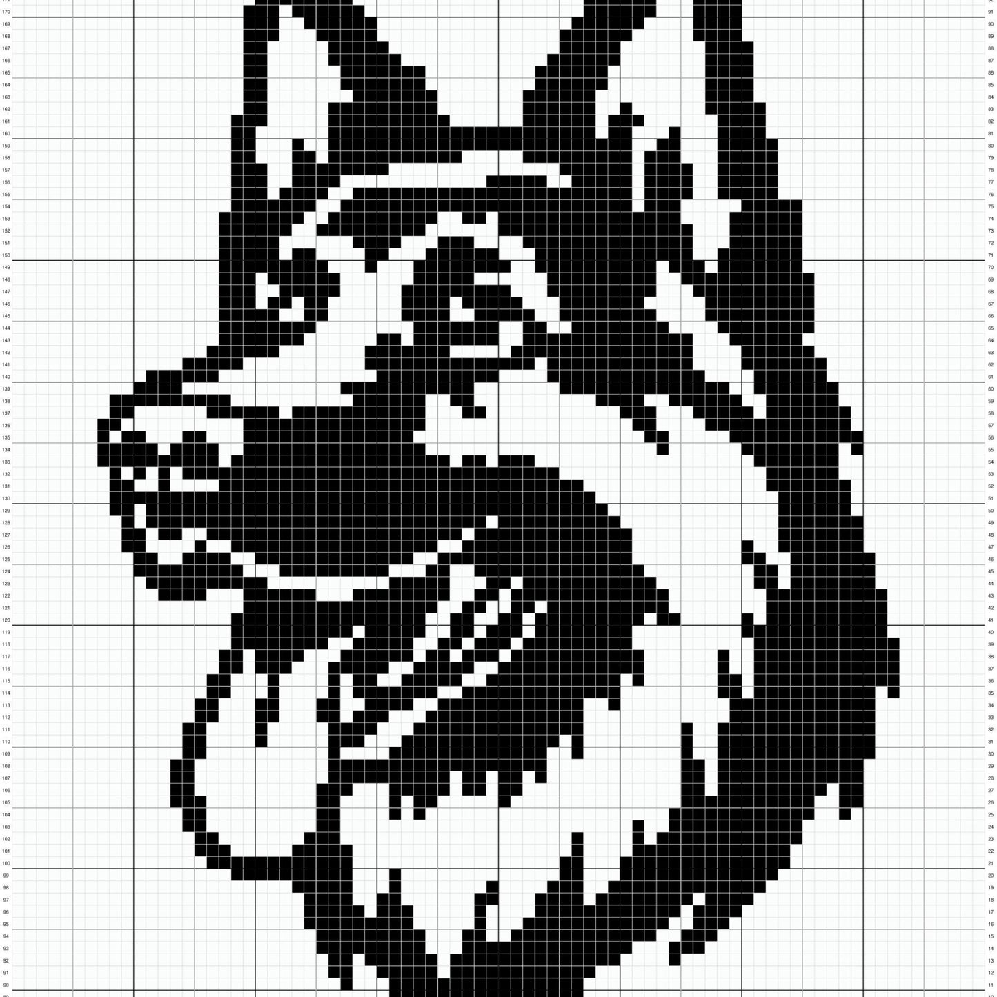 German Shepherd Dog Graph and Pattern C2C & Tapestry Crochet - Germam Dog Graphgan Crochet German Shepherd - Dog Afghan C2C Crochet Blankets