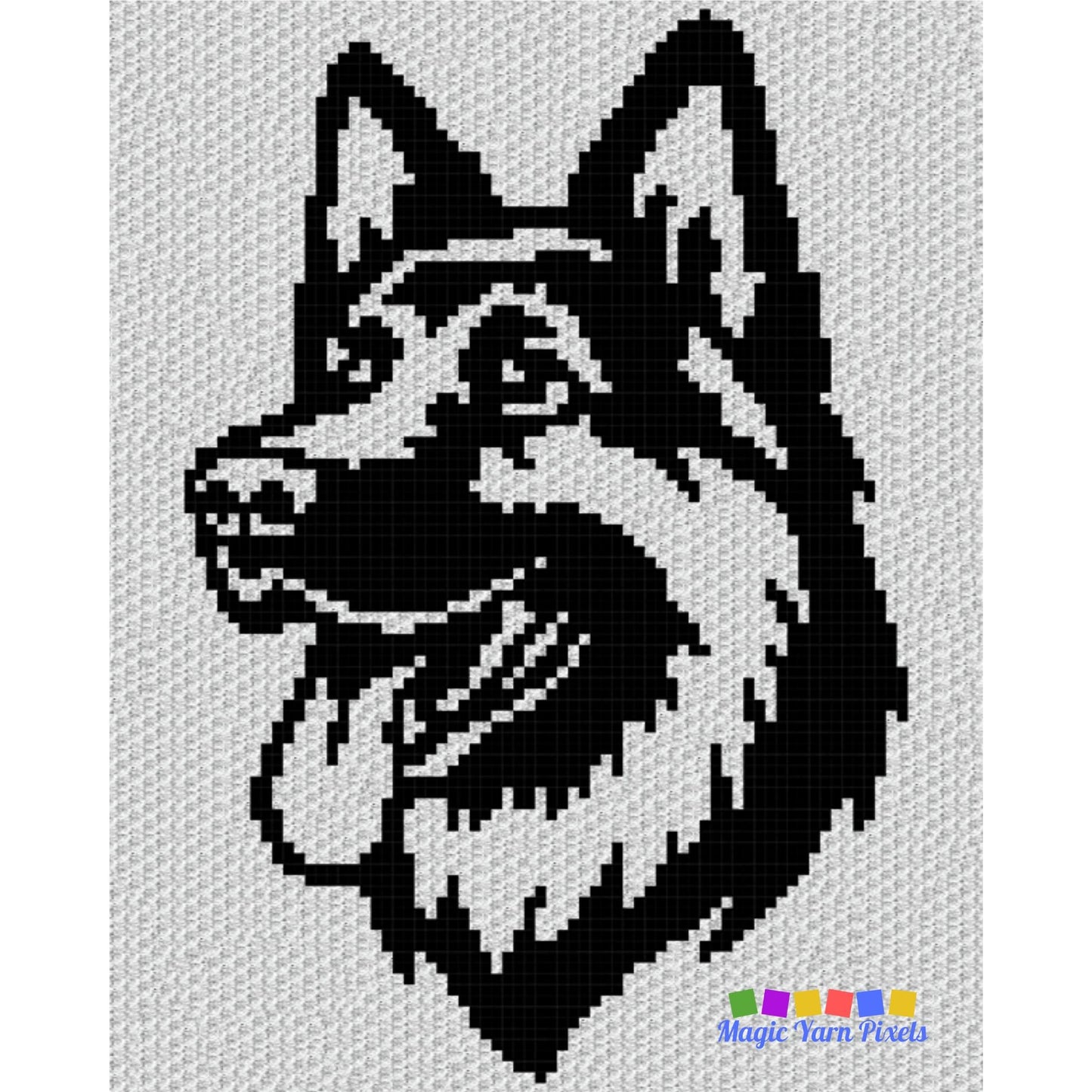 German Shepherd Dog Graph and Pattern C2C & Tapestry Crochet - Germam Dog Graphgan Crochet German Shepherd - Dog Afghan C2C Crochet Blankets