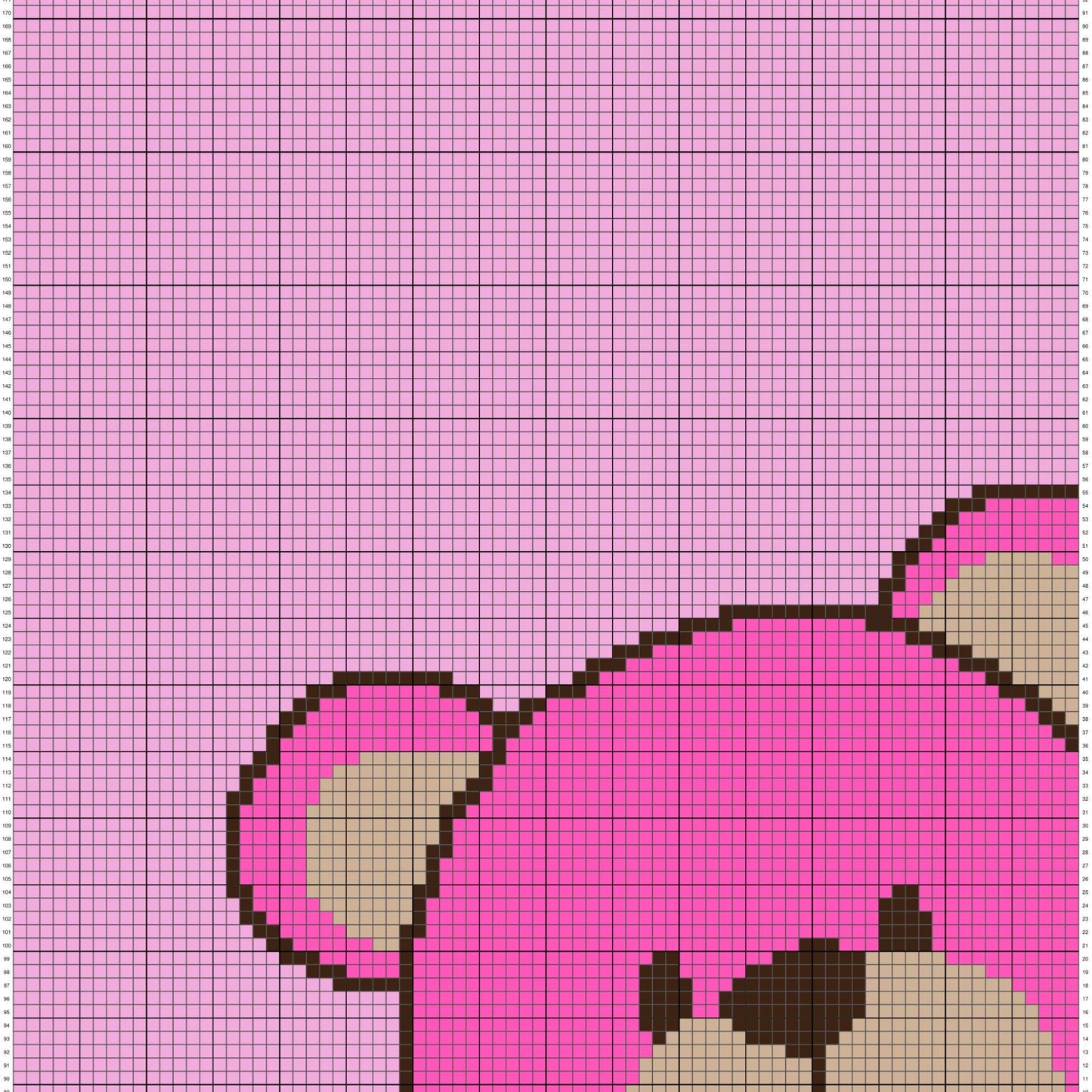Peek-a-boo Teddy Bear Graph + Written Pattern For C2C & Tapestry Crochet - C2C Bear Graphghan - Animal Crochet Blanket - Crochet Afghan Baby