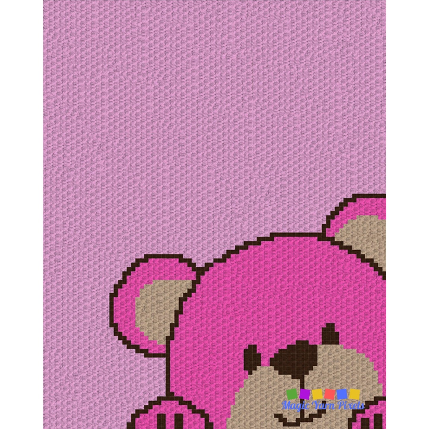 Peek-a-boo Teddy Bear Graph + Written Pattern For C2C & Tapestry Crochet - C2C Bear Graphghan - Animal Crochet Blanket - Crochet Afghan Baby