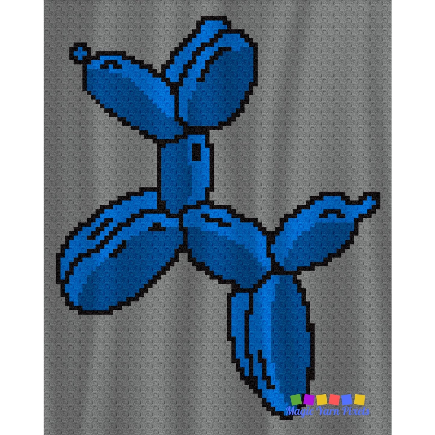 Balloon Dog Graph + Written Pattern For C2C & Tapestry Crochet - Crochet Balloon Dog C2C Chart - Balloon Dog Crochet Blankets - C2C Balloons