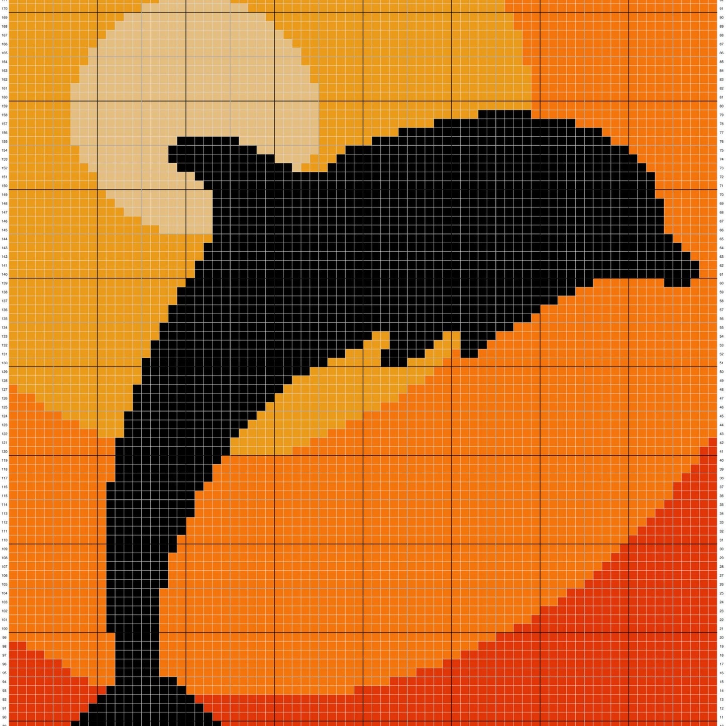 Sunset Dolphin Graph and Pattern C2C & Tapestry Crochet - Dolphin Graphgan - Crochet Dolphin Blanket - Sea Animals C2C Blanket Gift Baby