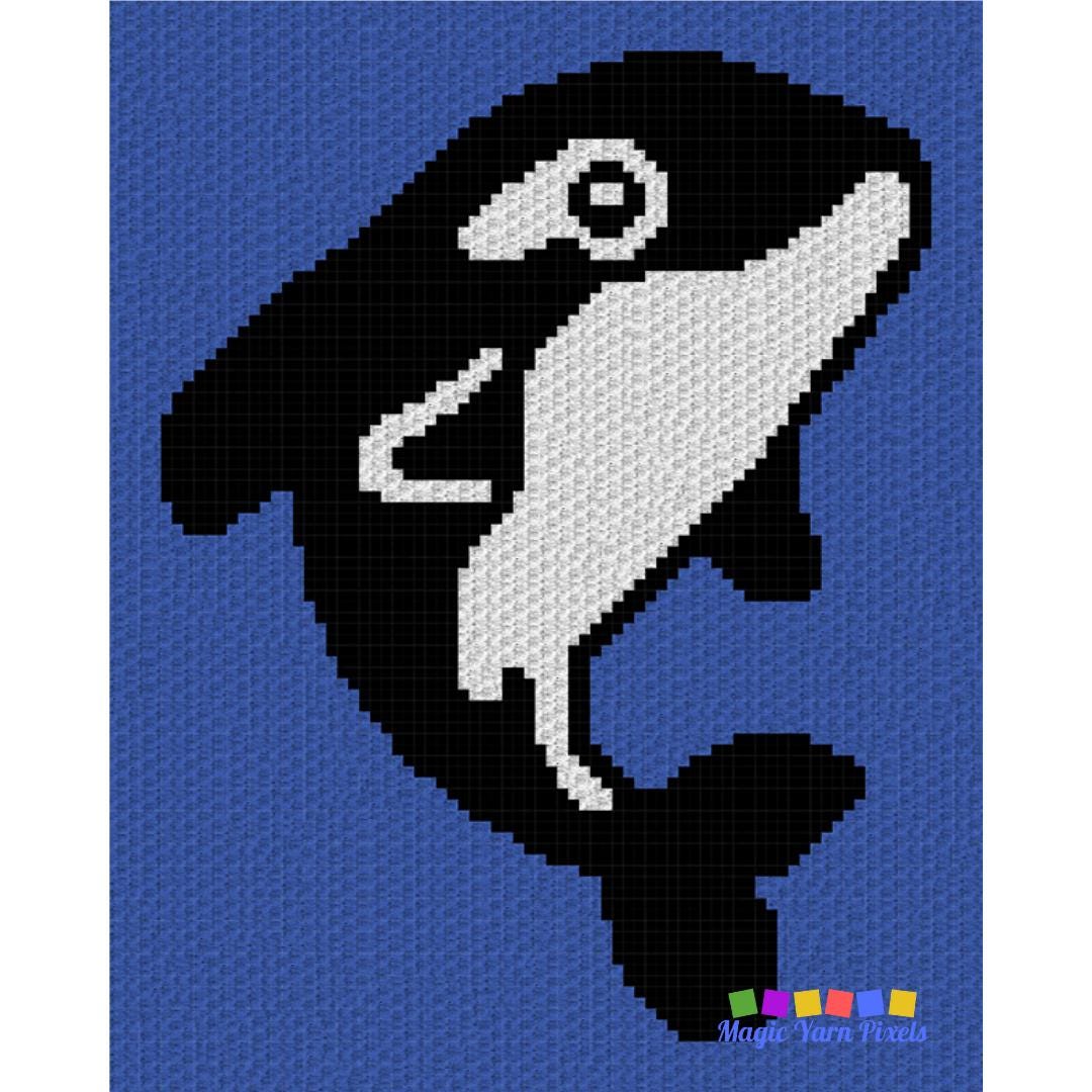 Ocean Whale Graph and Pattern C2C & Tapestry Crochet - Cute Whale Graphgan Crochet Whale Blankets - Ocean Theme Nursery C2C Blanket Patterns