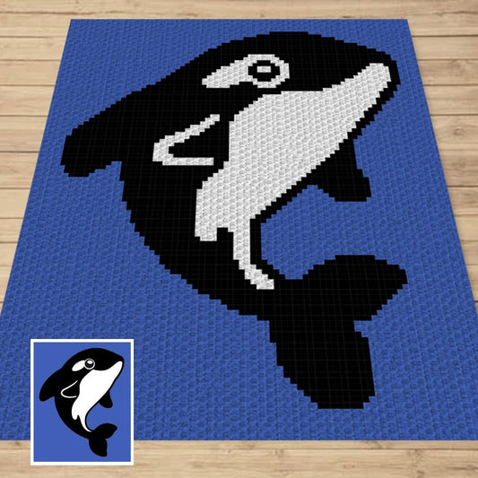 Ocean Whale Graph and Pattern C2C & Tapestry Crochet - Cute Whale Graphgan Crochet Whale Blankets - Ocean Theme Nursery C2C Blanket Patterns