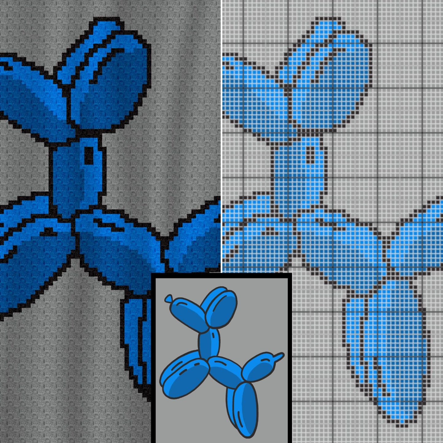 Balloon Dog Graph + Written Pattern For C2C & Tapestry Crochet - Crochet Balloon Dog C2C Chart - Balloon Dog Crochet Blankets - C2C Balloons