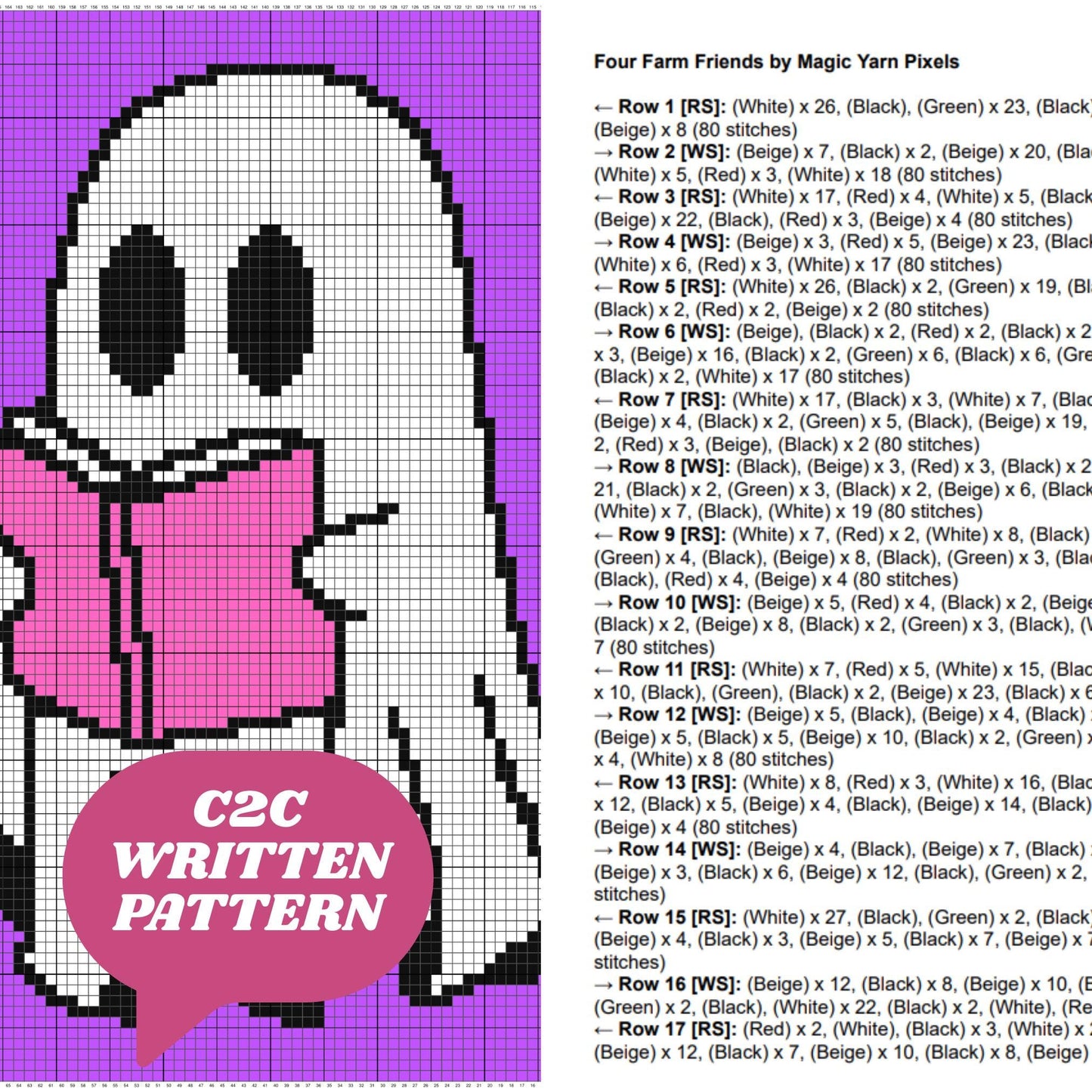 Ghost Reading Book Graph + Written Pattern For C2C & Tapestry Crochet | Crochet Halloween Pattern Book Lover Afghan School Blanket Baby Gift