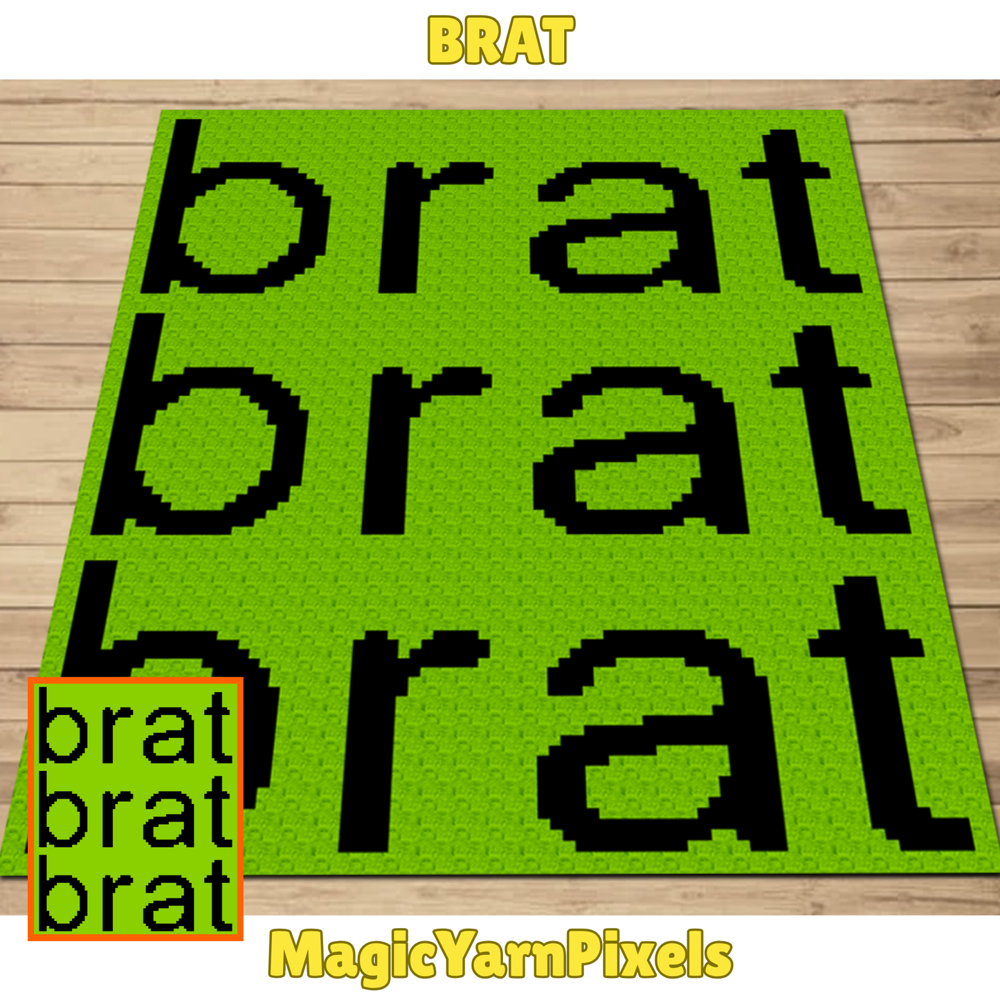 Green Brat Inspired Crochet Afghan w/ Graph & Written Pattern | CharliXCX Fan Brat Song Graph Print Tapestry Afghan Sassy Gifts Music Lovers