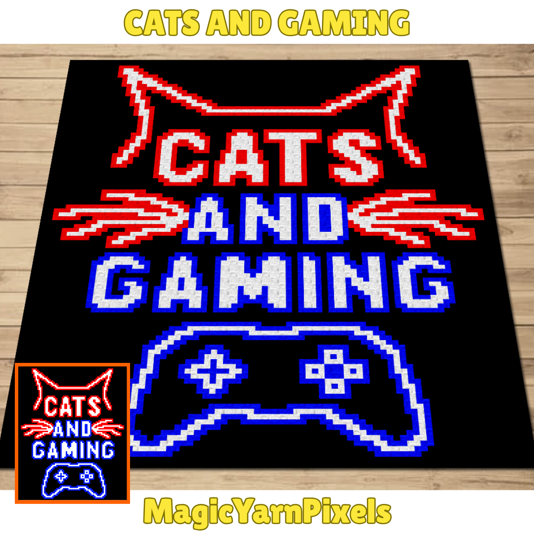 Cats & Gaming C2C Crochet Pattern by Magic Yarn Pixels