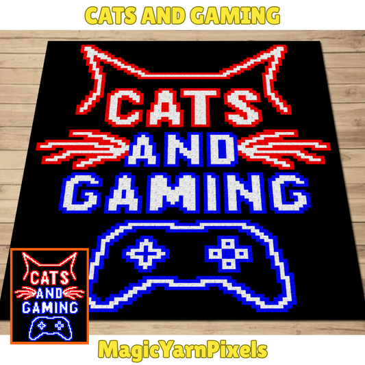 Cats & Gaming C2C Crochet Pattern by Magic Yarn Pixels
