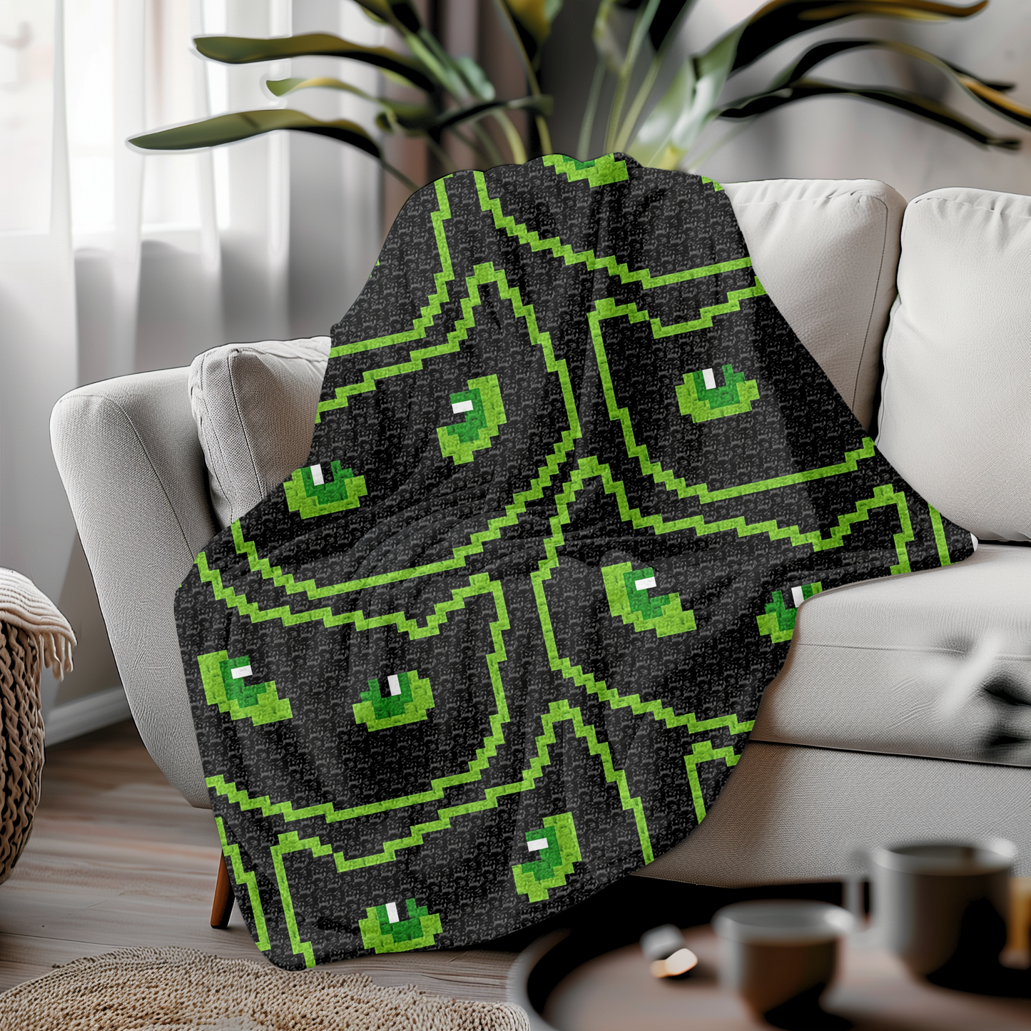 Halloween Black Cat Print Crochet Blanket Pattern Chart & Written Pattern For C2C + Tapestry Crochet | Gifts For Cat Owners - Trick Or Treat