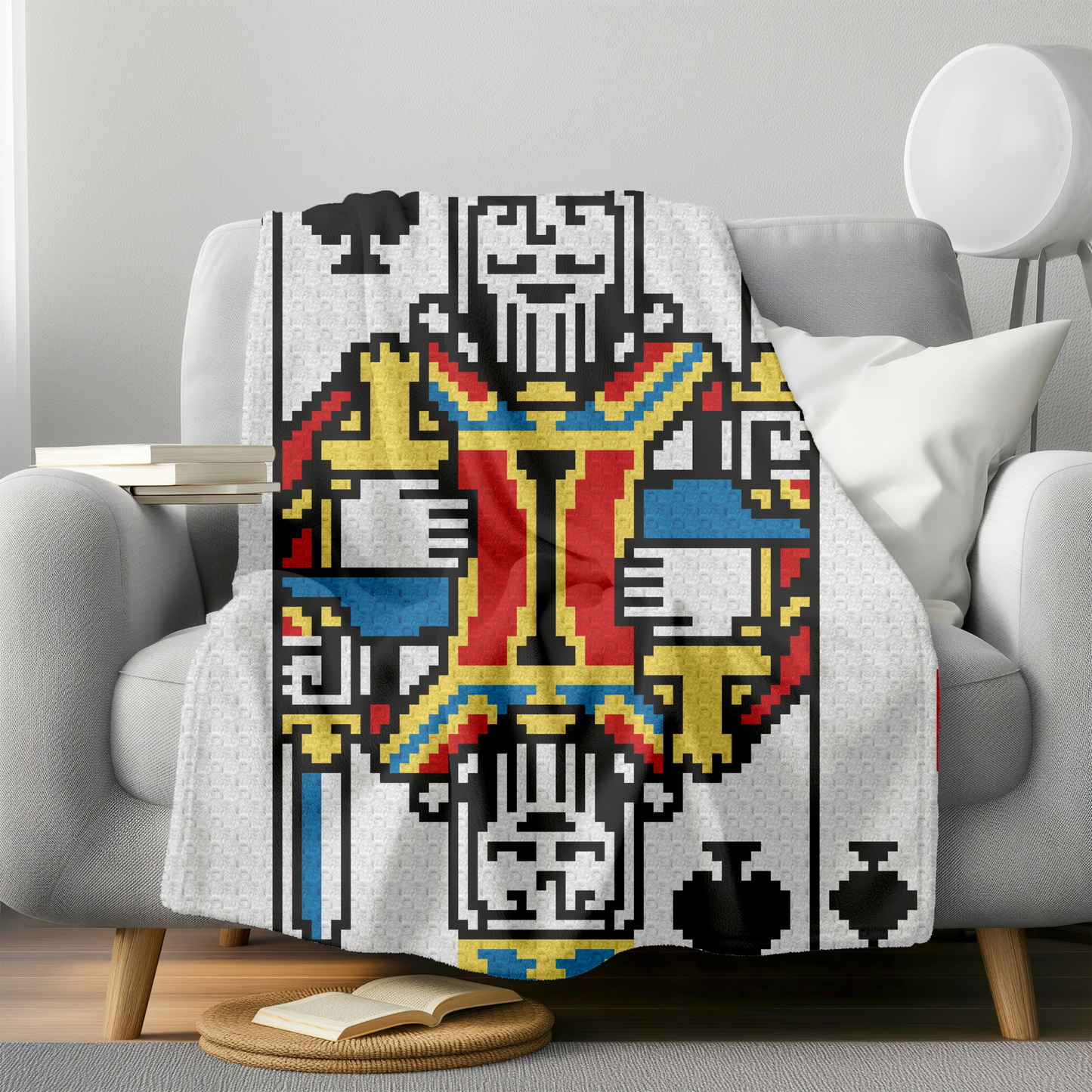 Poker King Of Spades Graph + Written Pattern For C2C & Tapestry Crochet | Poker Blanket | Cards Game Afghan | Graphgan Gifts For Men Gambler