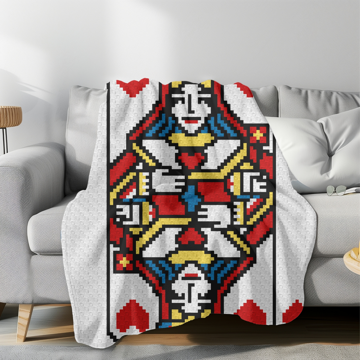 Poker Queen Of Hearts Graph + Written Pattern For C2C & Tapestry Crochet - Crochet Poker Blanket Card Game C2C Blanket Graph Gifts For Women