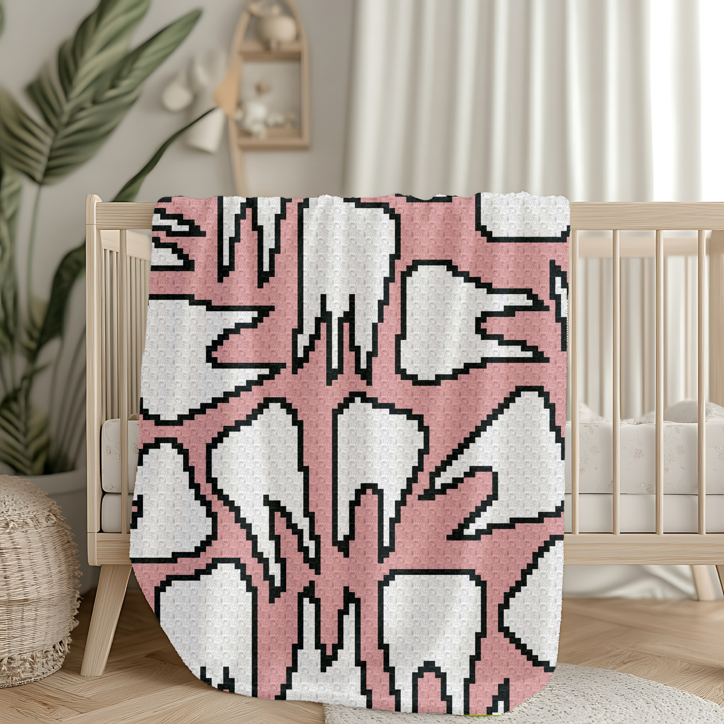 Seamless Teeth Pattern + Graph for C2C & Tapestry Crochet | C2C Crochet Gift For Dentists | Crochet Tooth Fairy Blanket Cute Teeth Afghan