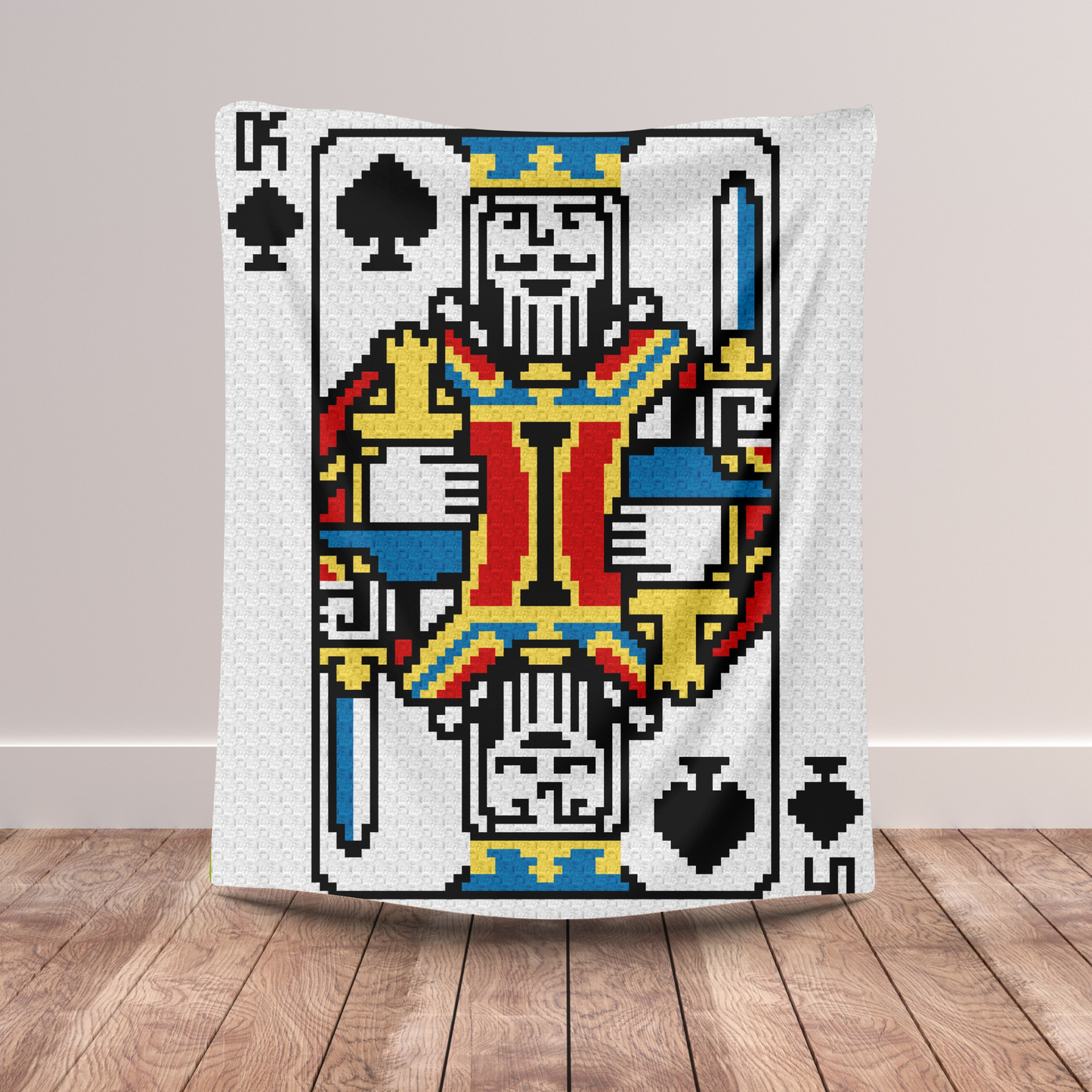 Poker King Of Spades Graph + Written Pattern For C2C & Tapestry Crochet | Poker Blanket | Cards Game Afghan | Graphgan Gifts For Men Gambler