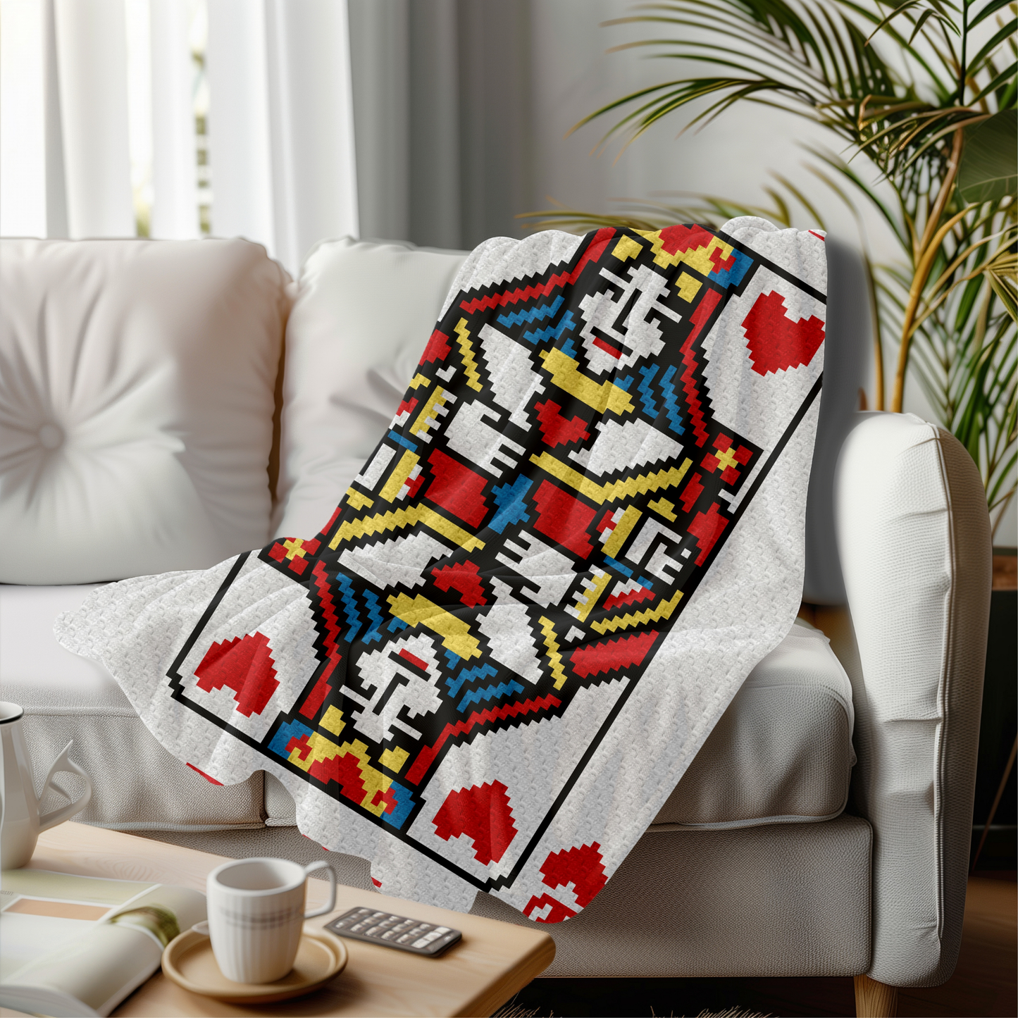 Poker Queen Of Hearts Graph + Written Pattern For C2C & Tapestry Crochet - Crochet Poker Blanket Card Game C2C Blanket Graph Gifts For Women
