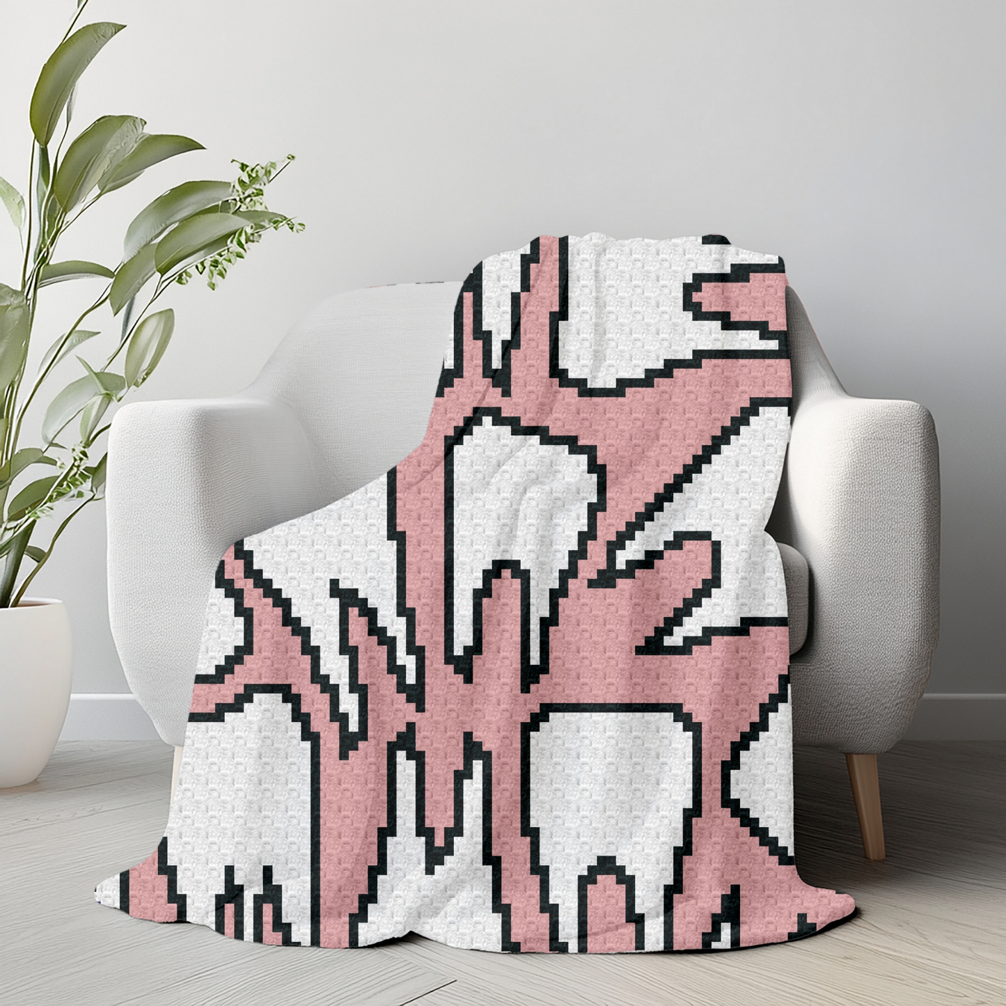 Seamless Teeth Pattern + Graph for C2C & Tapestry Crochet | C2C Crochet Gift For Dentists | Crochet Tooth Fairy Blanket Cute Teeth Afghan