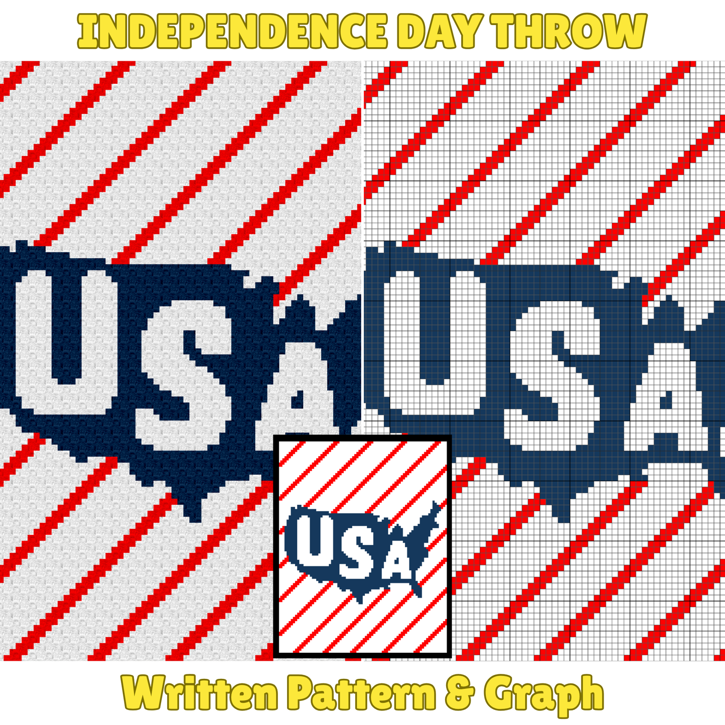 Independence Day Throw by Magic Yarn Pixels