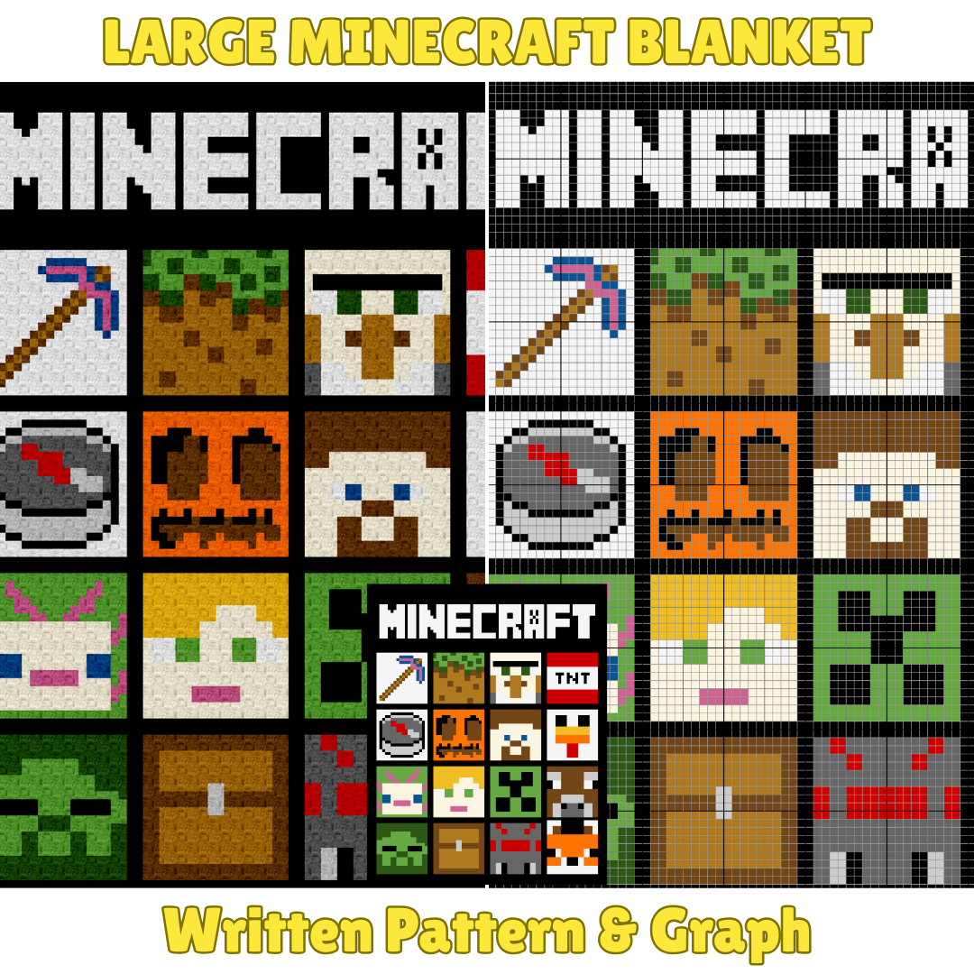 Large Minecraft Blanket by Magic Yarn Pixels