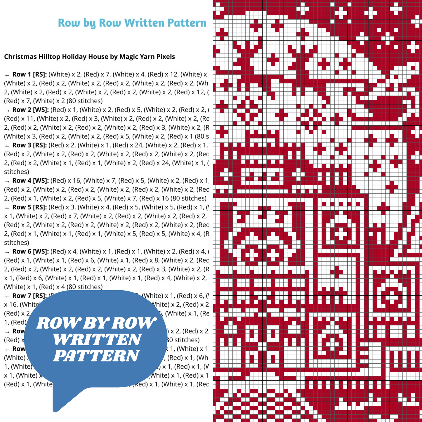 Christmas Heartwarming Hilltop Holiday House Crochet Blanket Pattern Chart & Written Pattern For C2C + Tapestry Reindeers Santa Gifts Afghan
