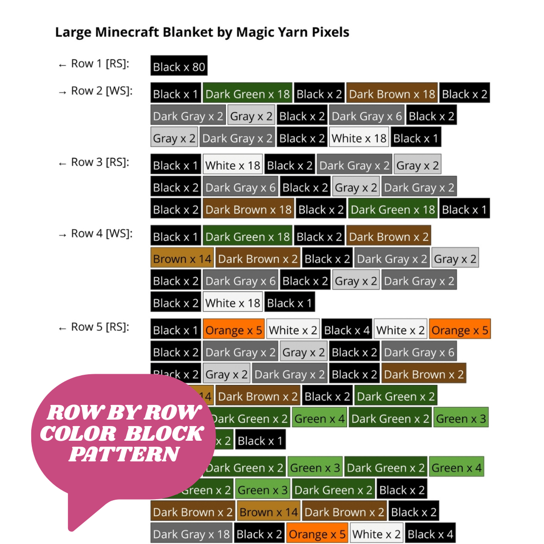 Large Minecraft Blanket by Magic Yarn Pixels