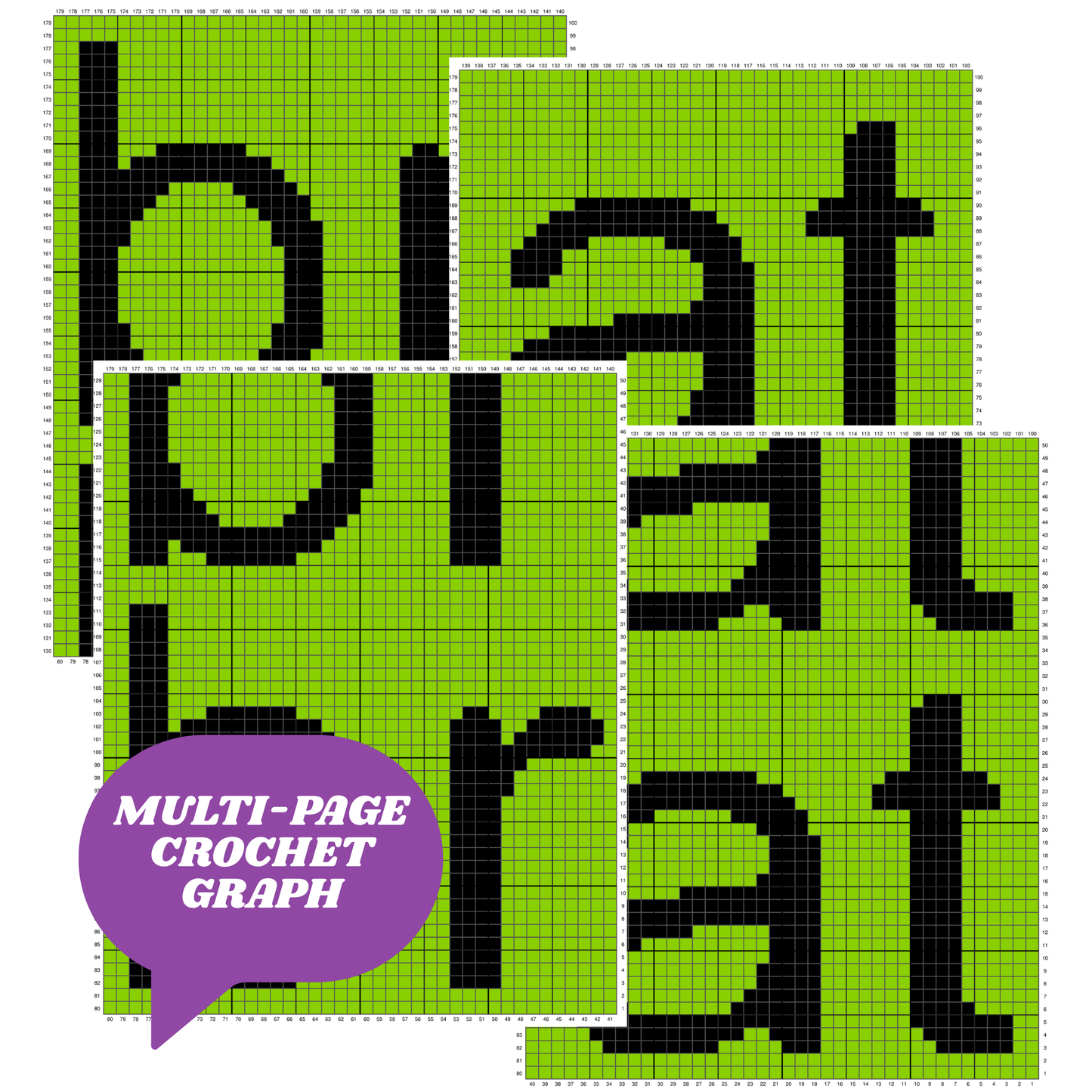 Green Brat Inspired Crochet Afghan w/ Graph & Written Pattern | CharliXCX Fan Brat Song Graph Print Tapestry Afghan Sassy Gifts Music Lovers