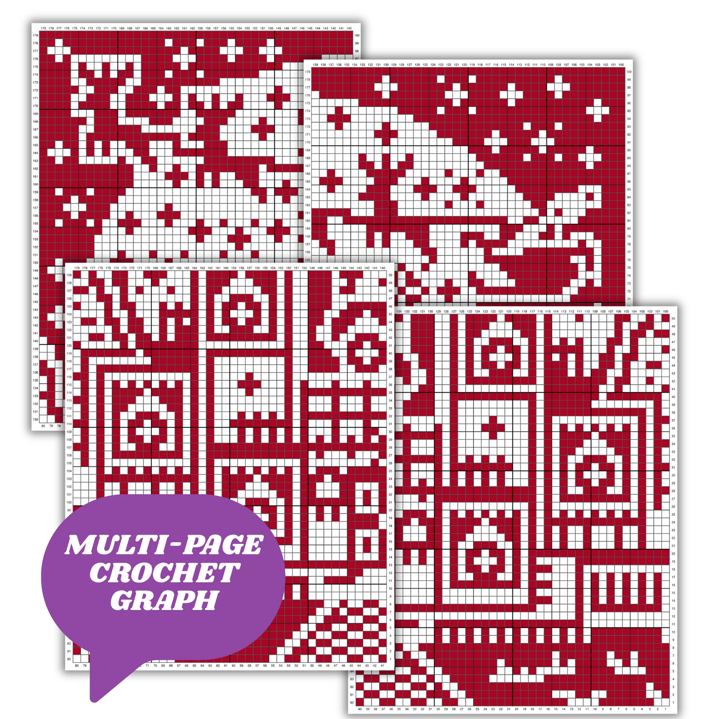 Christmas Heartwarming Hilltop Holiday House Crochet Blanket Pattern Chart & Written Pattern For C2C + Tapestry Reindeers Santa Gifts Afghan