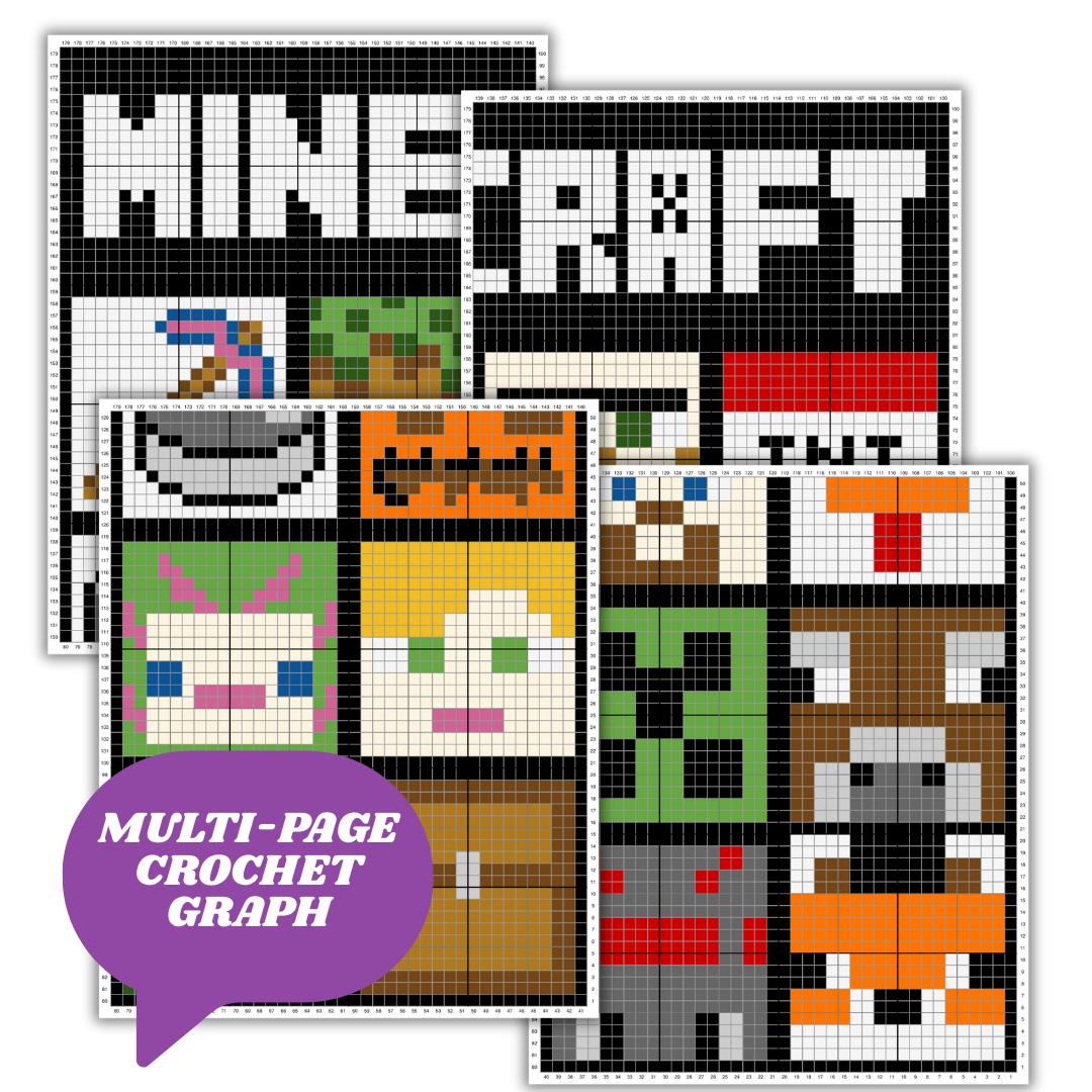Large Minecraft Blanket by Magic Yarn Pixels