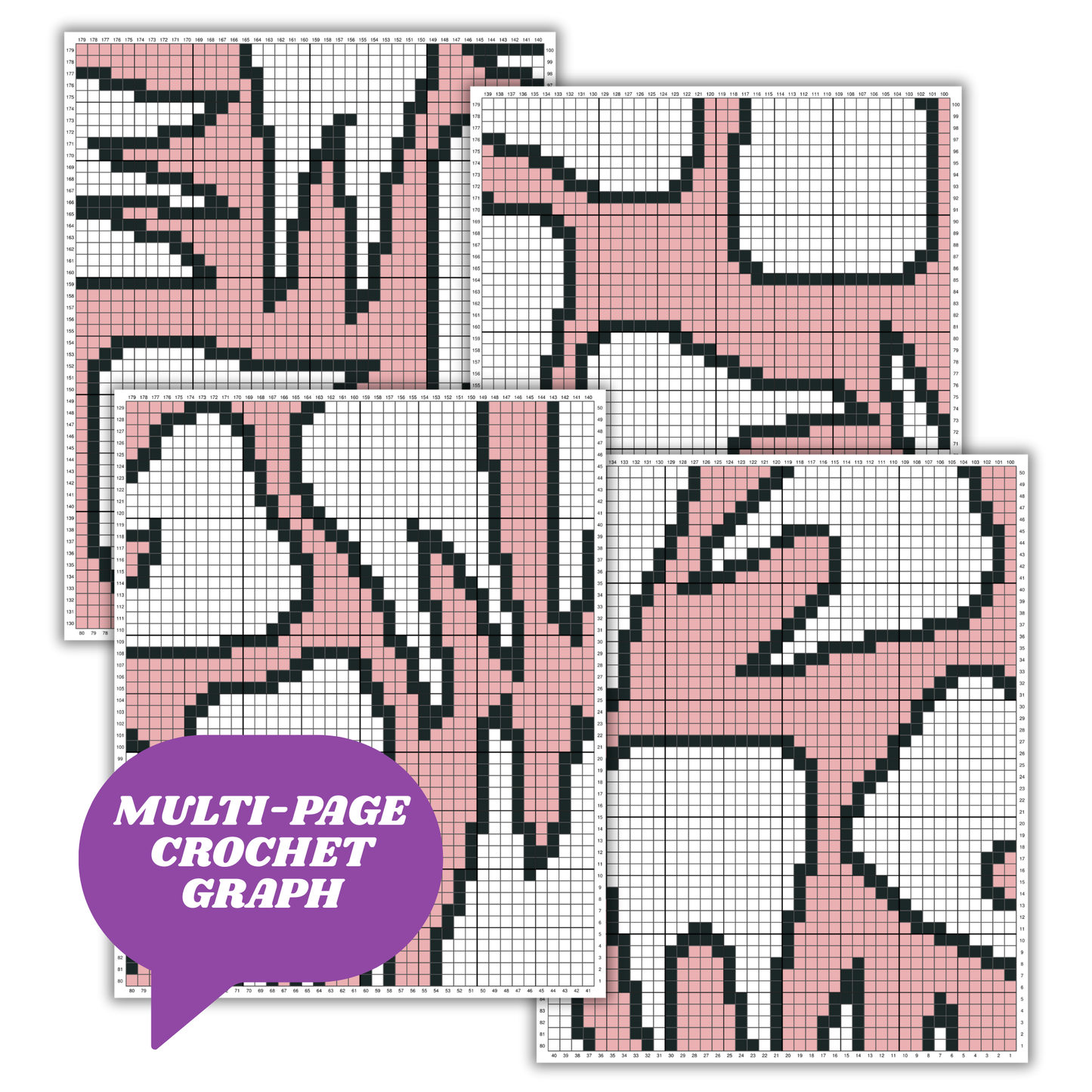 Seamless Teeth Pattern + Graph for C2C & Tapestry Crochet | C2C Crochet Gift For Dentists | Crochet Tooth Fairy Blanket Cute Teeth Afghan