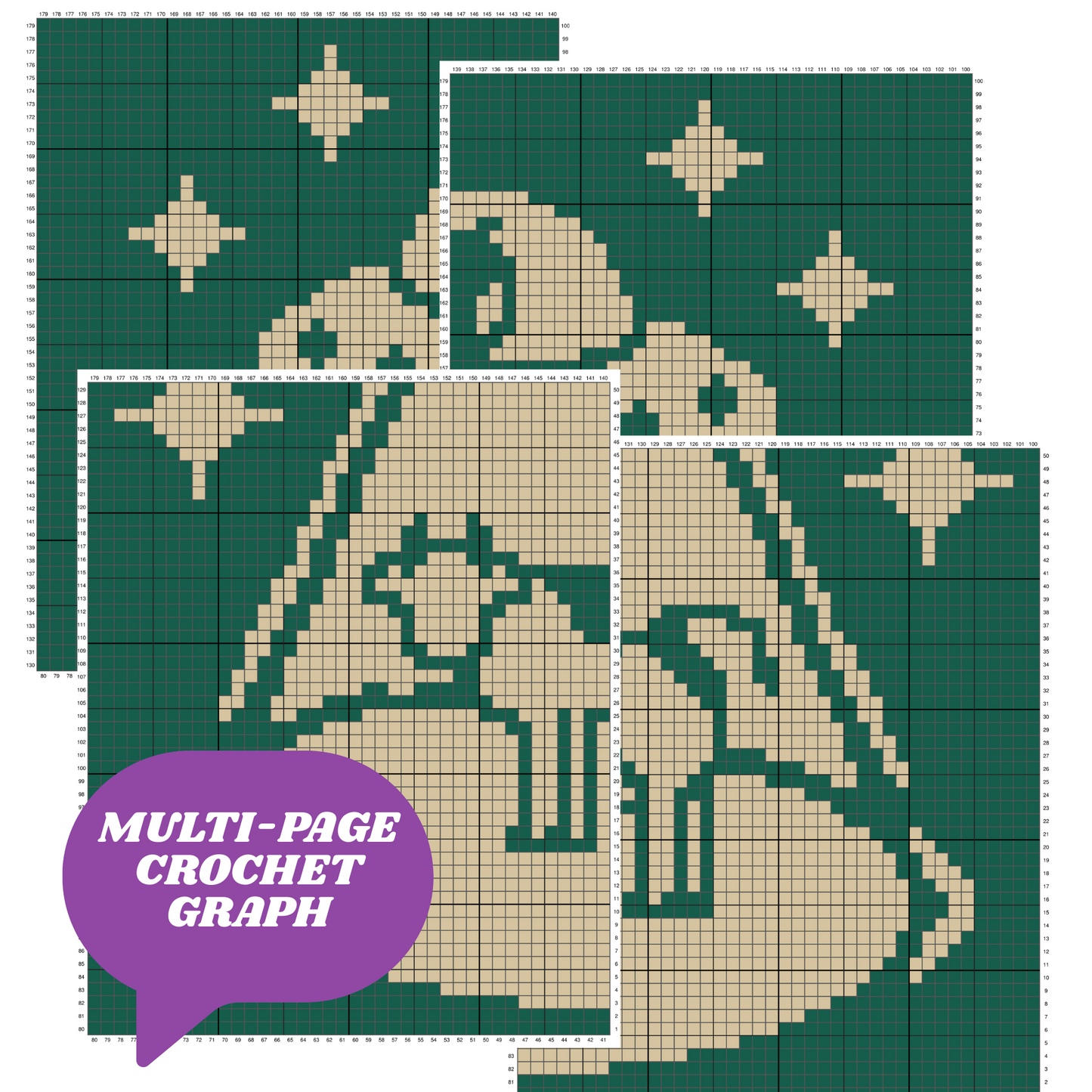 Space Cow Graph + Written Pattern For C2C & Tapestry Crochet - Cow C2C Graphgan Crochet Alien Cow Blanket Cow Space Theme Afgan Gift For Him