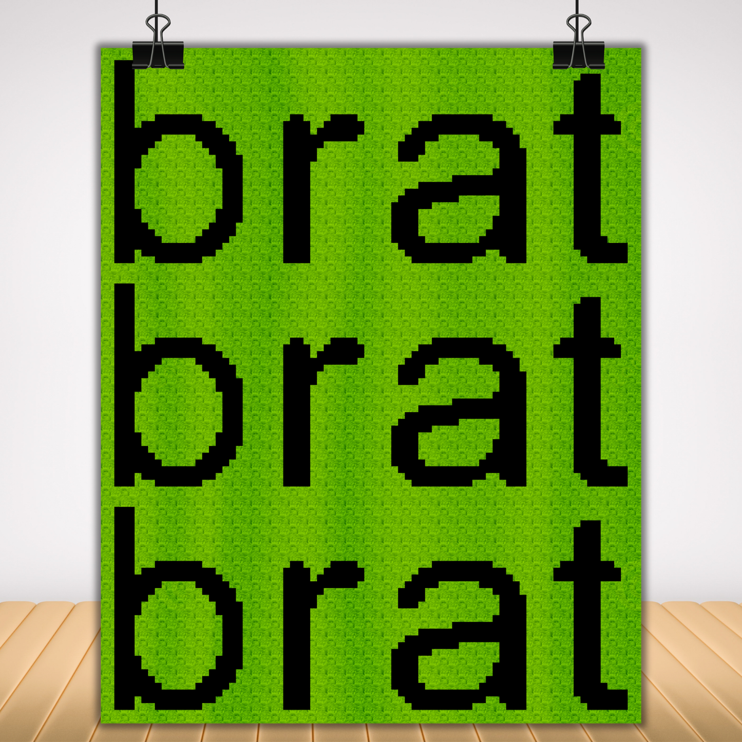 Green Brat Inspired Crochet Afghan w/ Graph & Written Pattern | CharliXCX Fan Brat Song Graph Print Tapestry Afghan Sassy Gifts Music Lovers