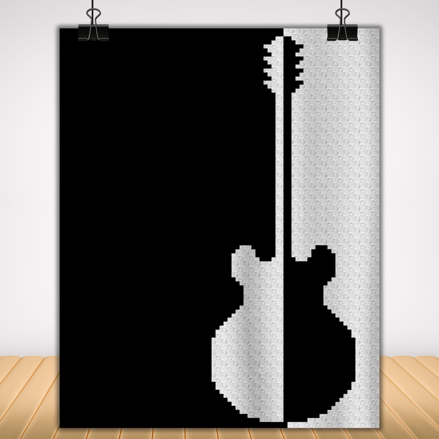 Grandioso Guitar Graph and Pattern C2C & Tapestry Crochet - C2C Guitar Blanket Graphgan - Musical Crochet Blanket - Teacher Gifts C2C Afghan